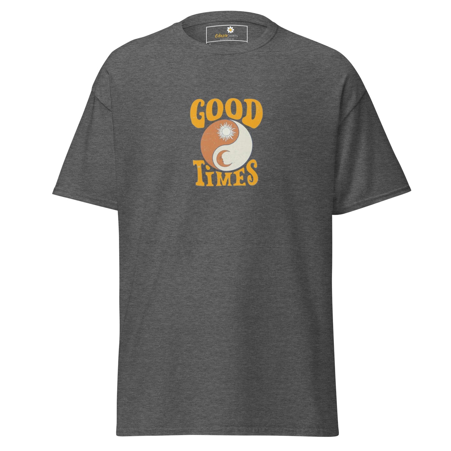 Unisex classic t-shirt - POSITIVE GOOD TIMES YIN YANG - REGULAR - Dark Heather / S