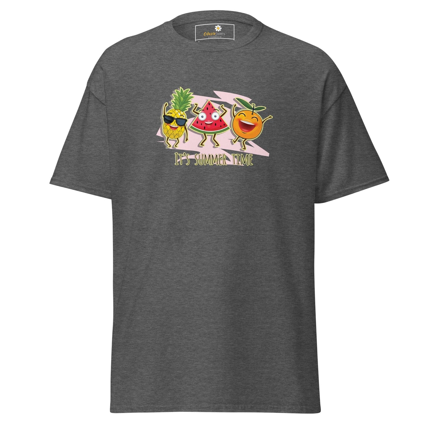 Unisex classic t-shirt - ORGANIC FRUIT SMILING - REGULAR - Dark Heather / S
