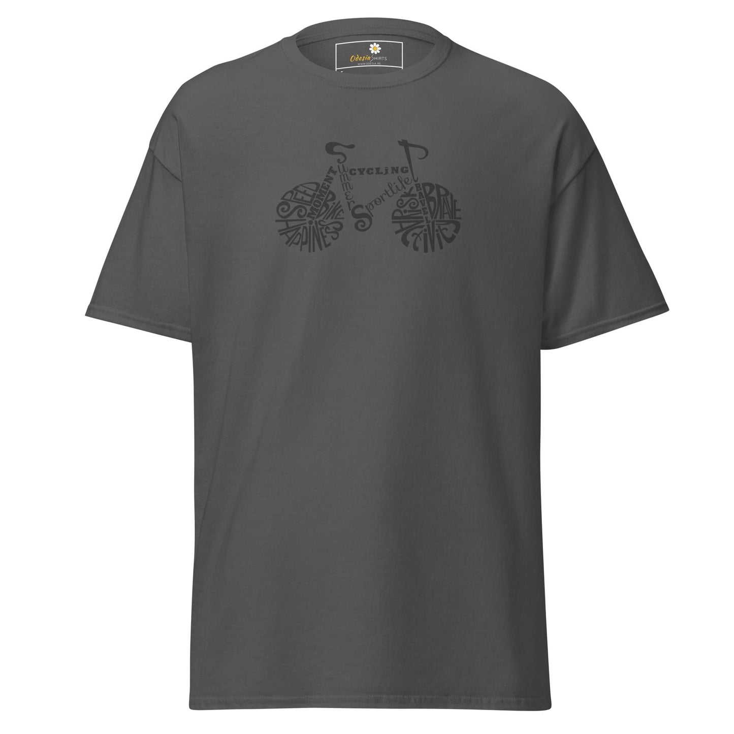 Unisex classic t-shirt - SPORT DRAWING BIKE - REGULAR - Dark Heather / S