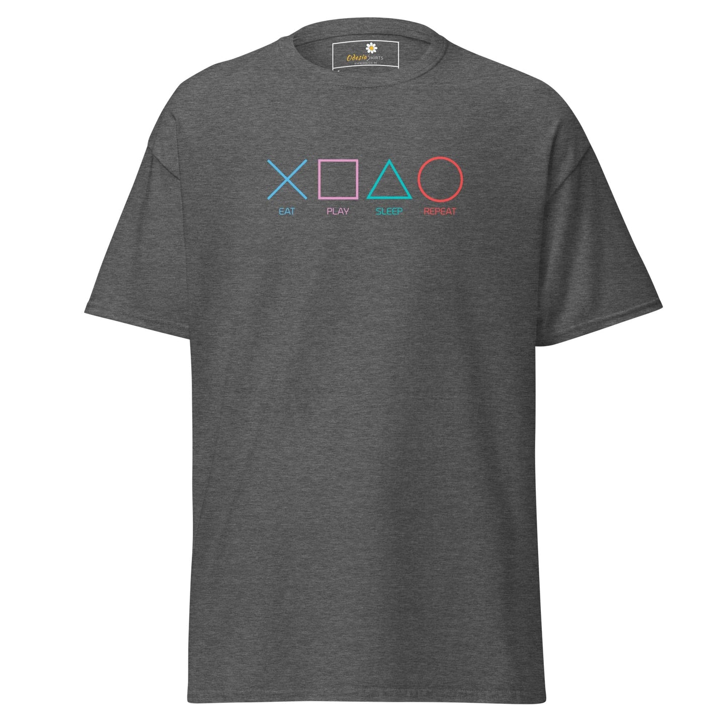 Unisex classic t-shirt - GAMERS PLAY BUTTONS - REGULAR - Dark Heather / S