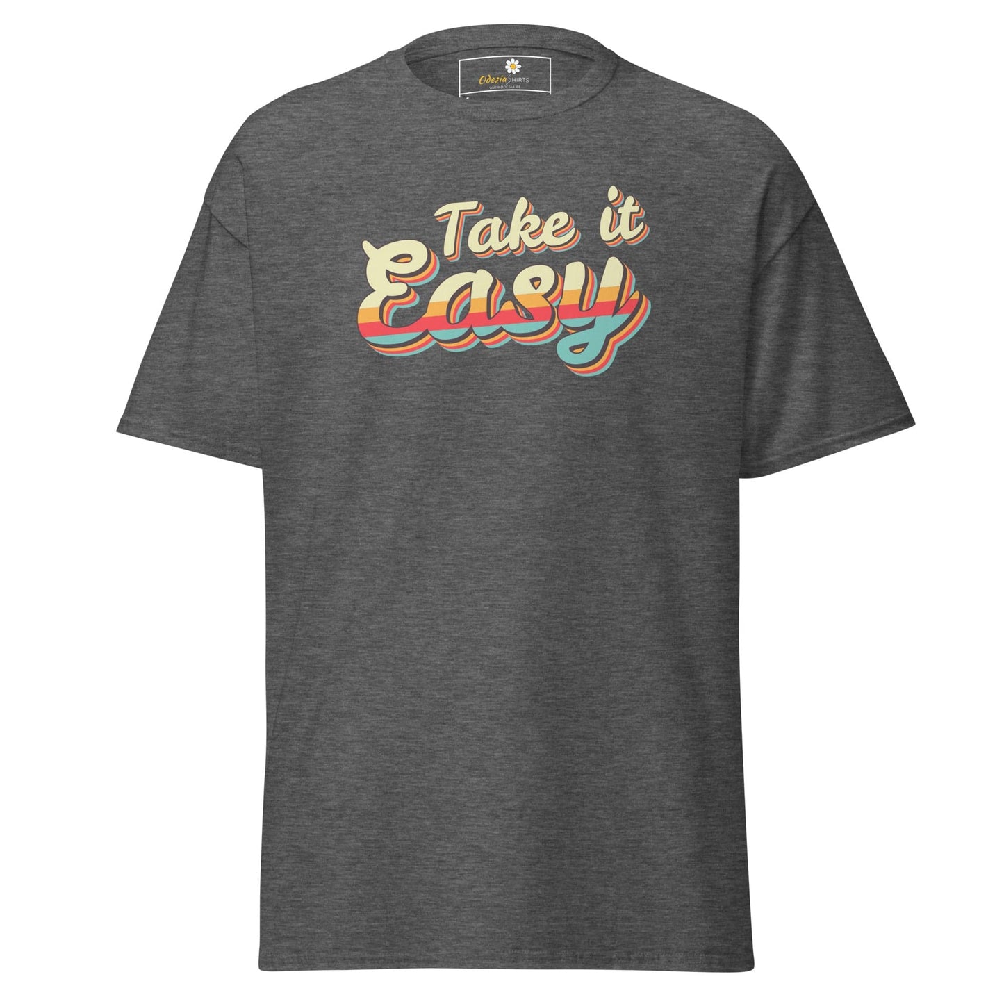 Unisex classic t-shirt - TEXT TAKE IT EASY - REGULAR - Dark Heather / S