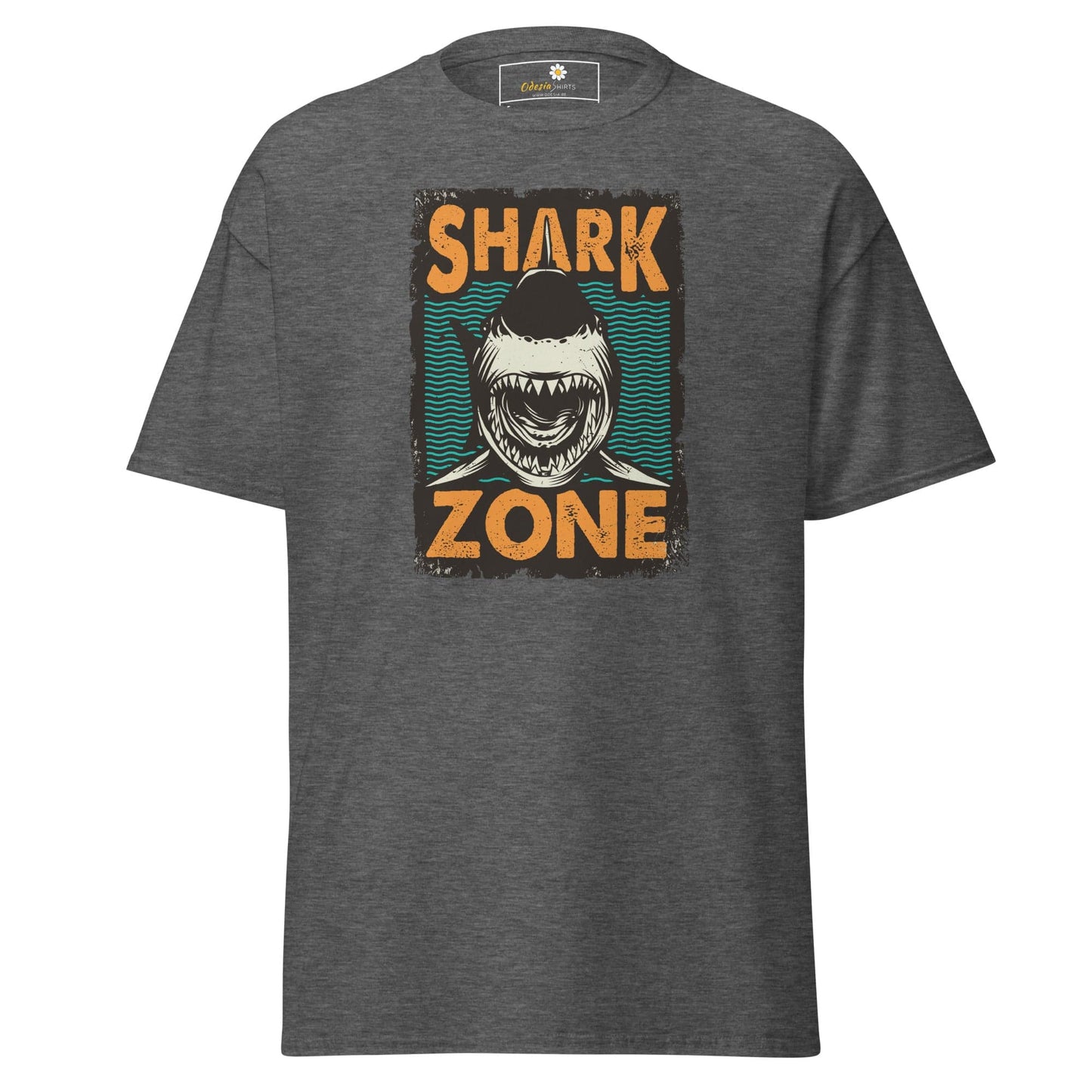 Unisex classic t-shirt - WILD LIFE SHARK ZONE - REGULAR - Dark Heather / S