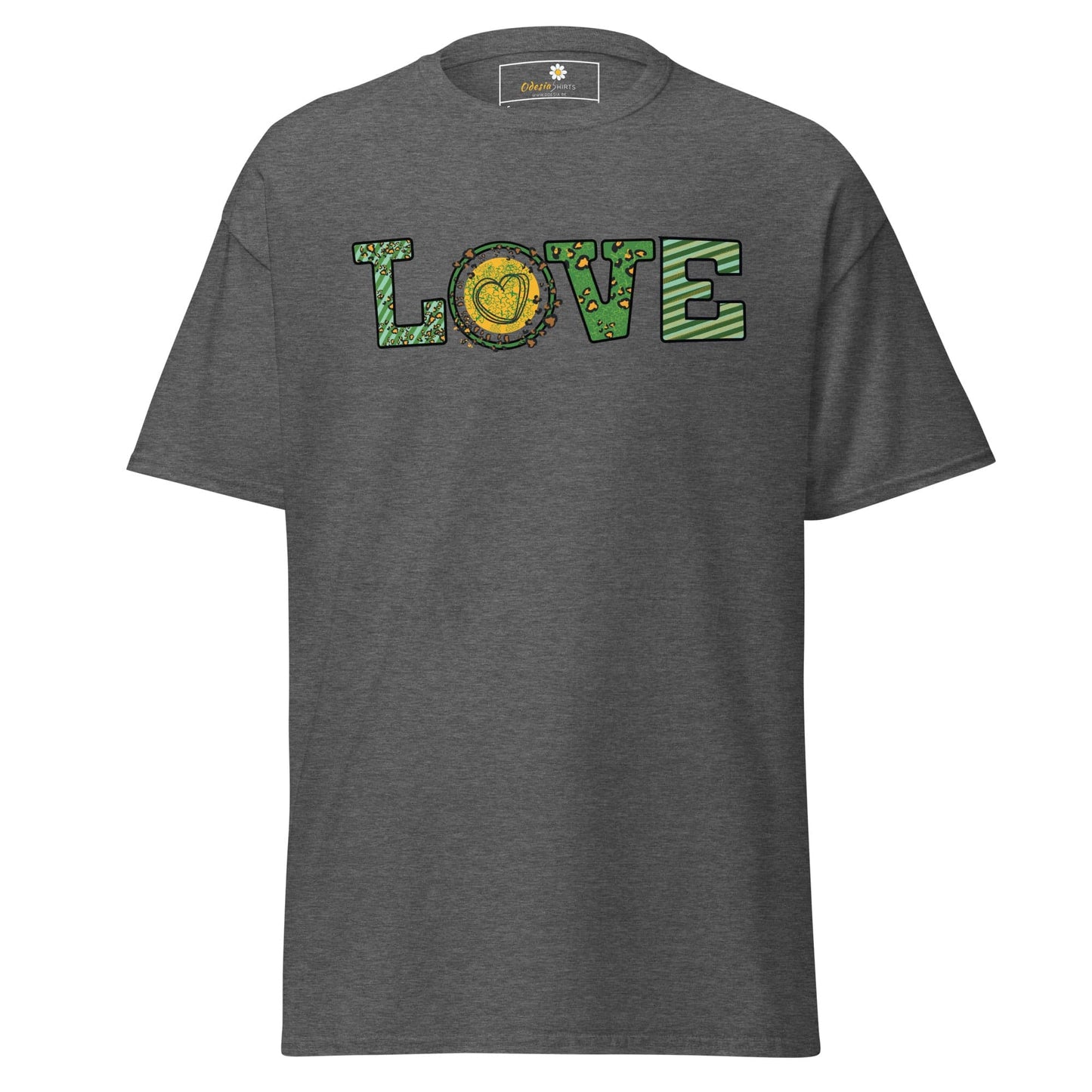 Unisex classic t-shirt - TEXT LOVE - REGULAR - Dark Heather / S