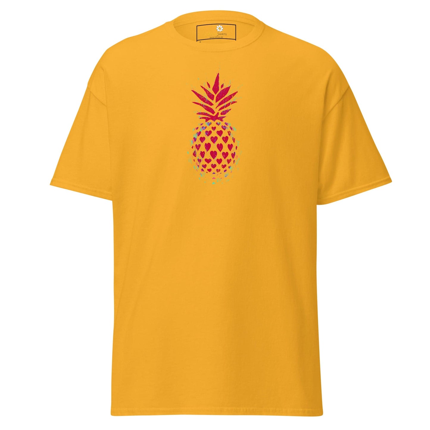 Yellow T-shirt with pineapple design from T-SHIRT DESIGN TEE for Men and Women