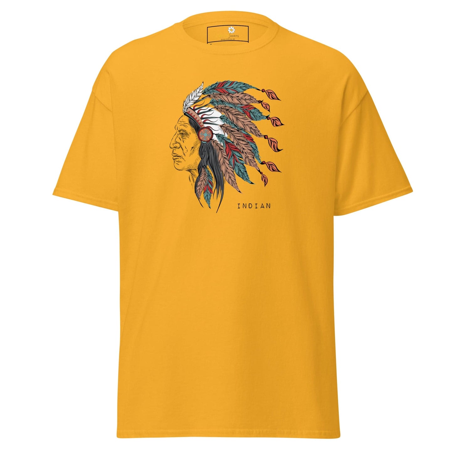 Unisex classic t-shirt - VINTAGE INDIAN HEAD - REGULAR - Gold / S