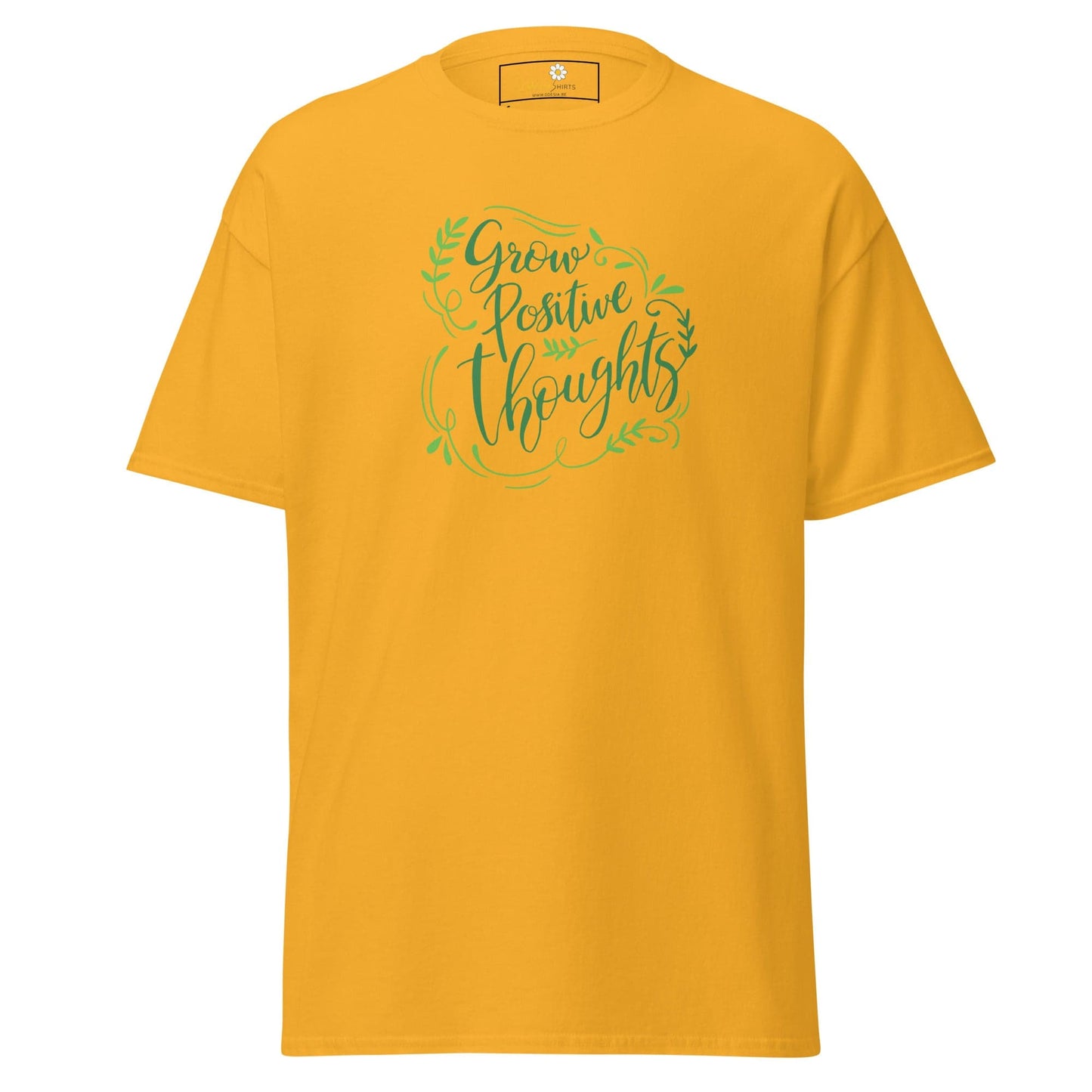 Unisex classic t-shirt - TEXT POSITIVE GROW THOUGHTS - REGULAR - Gold / S