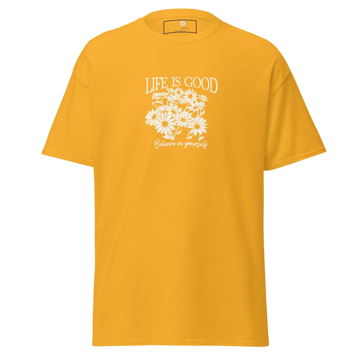 Unisex classic t-shirt - POSITIVE LIFE IS GOOD - REGULAR - Gold / S