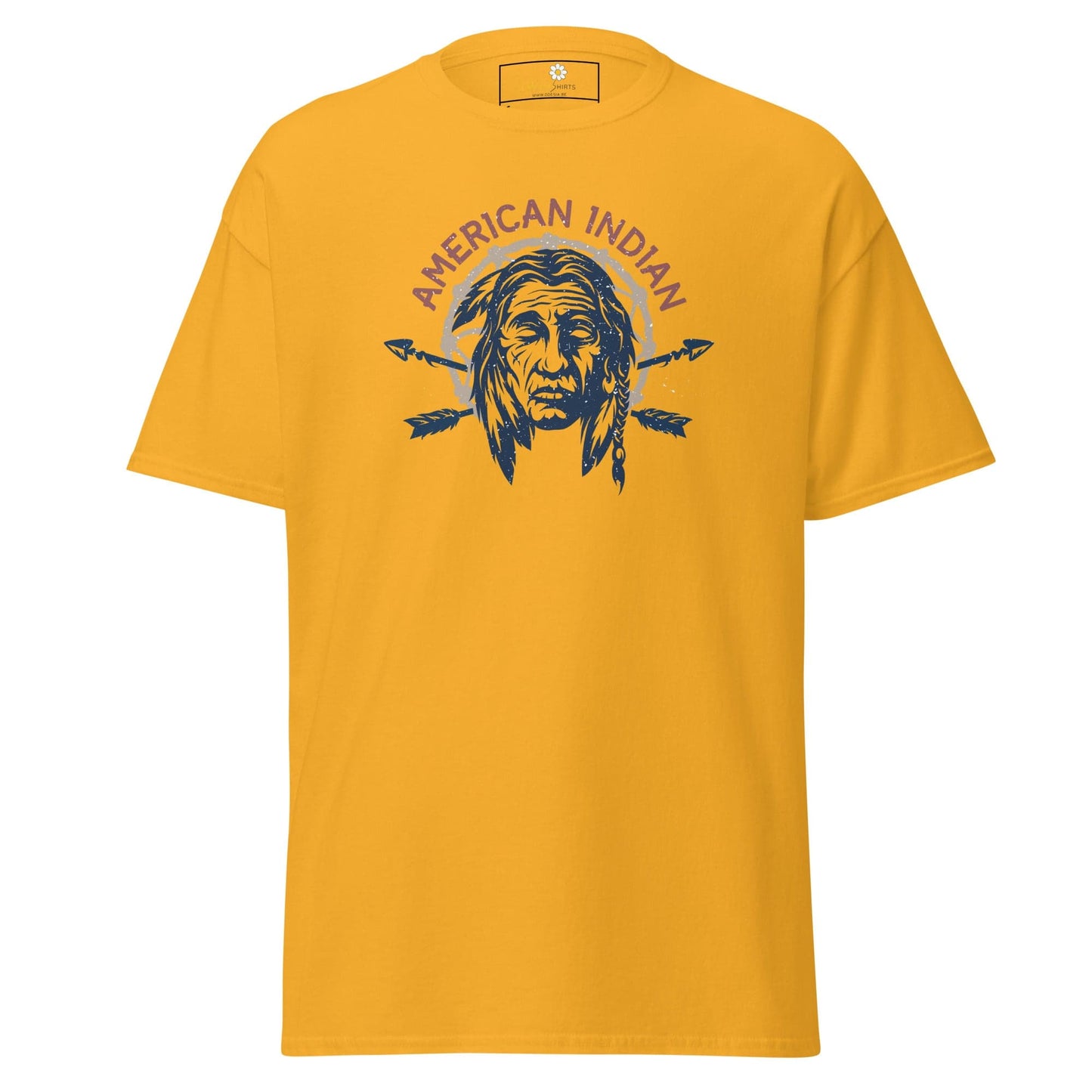 Unisex classic t-shirt - VINTAGE AMERICAN INDIAN - REGULAR - Gold / S