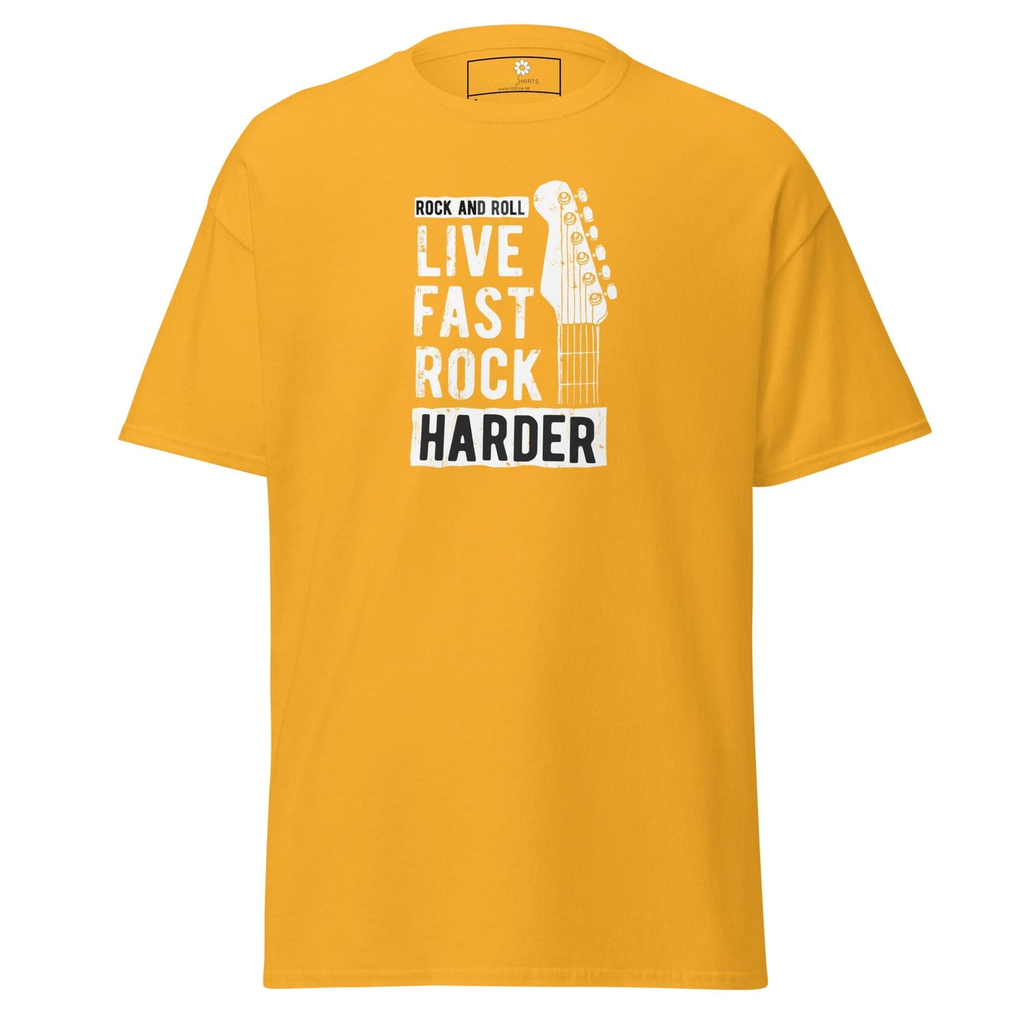 Unisex classic t-shirt - MUSIC LIVE FAST ROCK HARDER - REGULAR - Gold / S