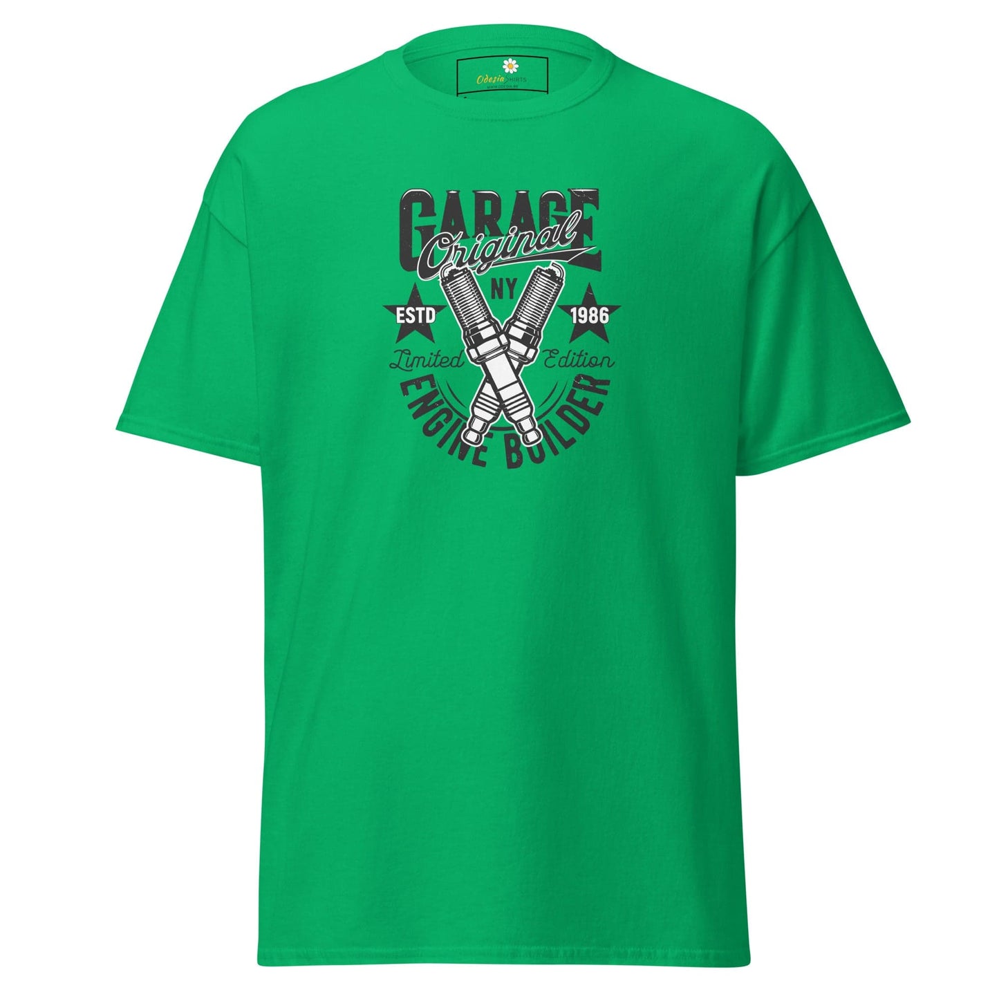 Unisex classic t-shirt - MOTOR GARAGE ENGINE BUILDER - REGULAR - Irish Green / S