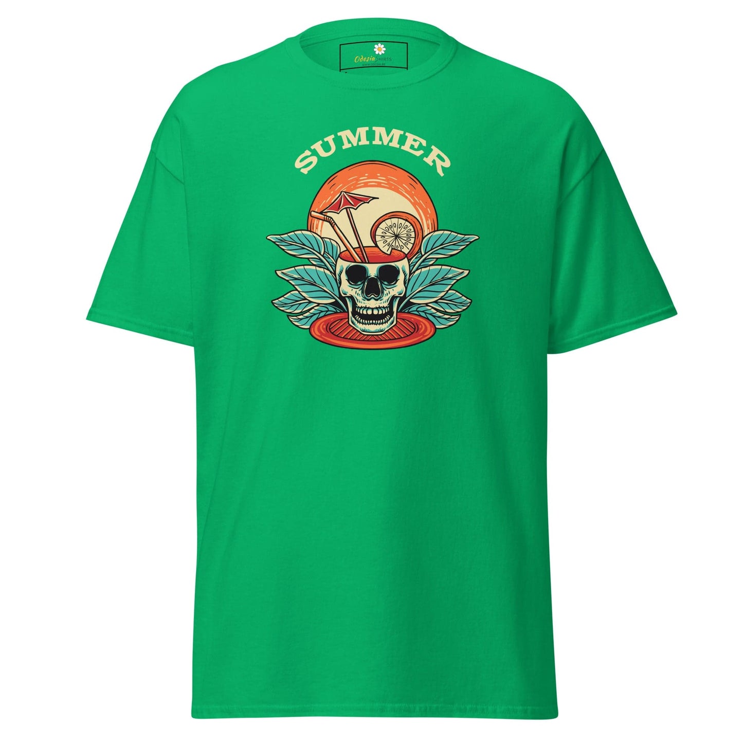 Unisex classic t-shirt - SKULL SUMMER DRINK - REGULAR - Irish Green / S