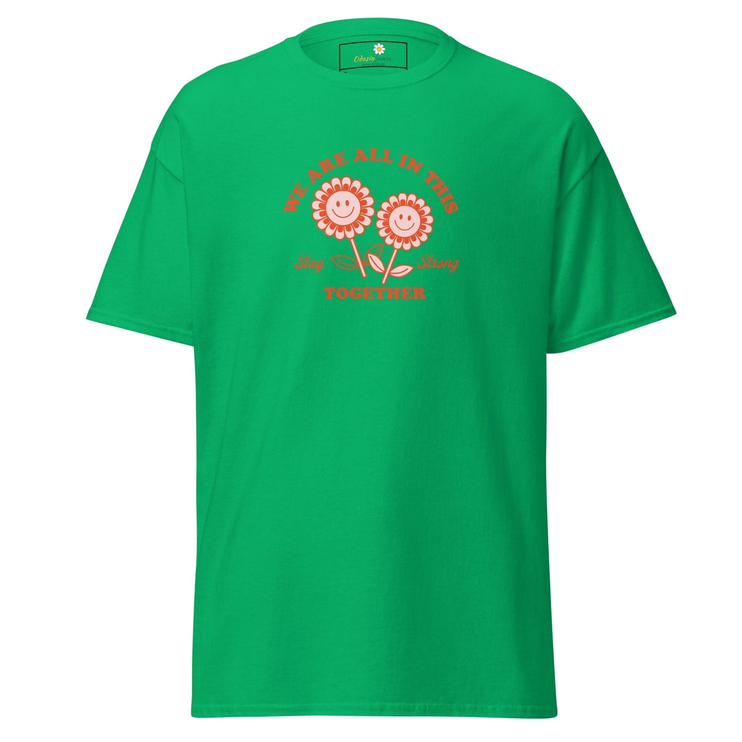 Unisex classic t-shirt - POSITIVE FLOWERS POWER - REGULAR - Irish Green / S