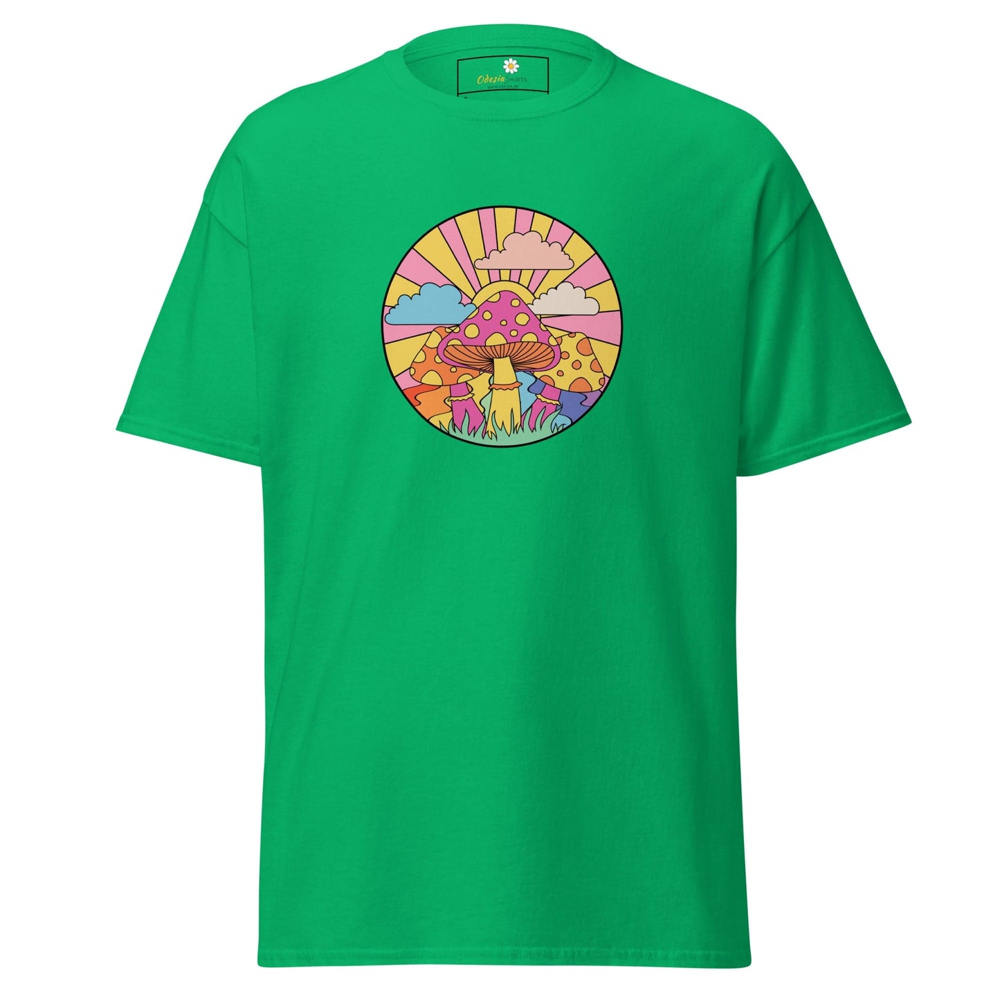 Unisex classic t-shirt - POSITIVE MYSTIC SUNNY MUSHROOMS - REGULAR - Irish Green / S