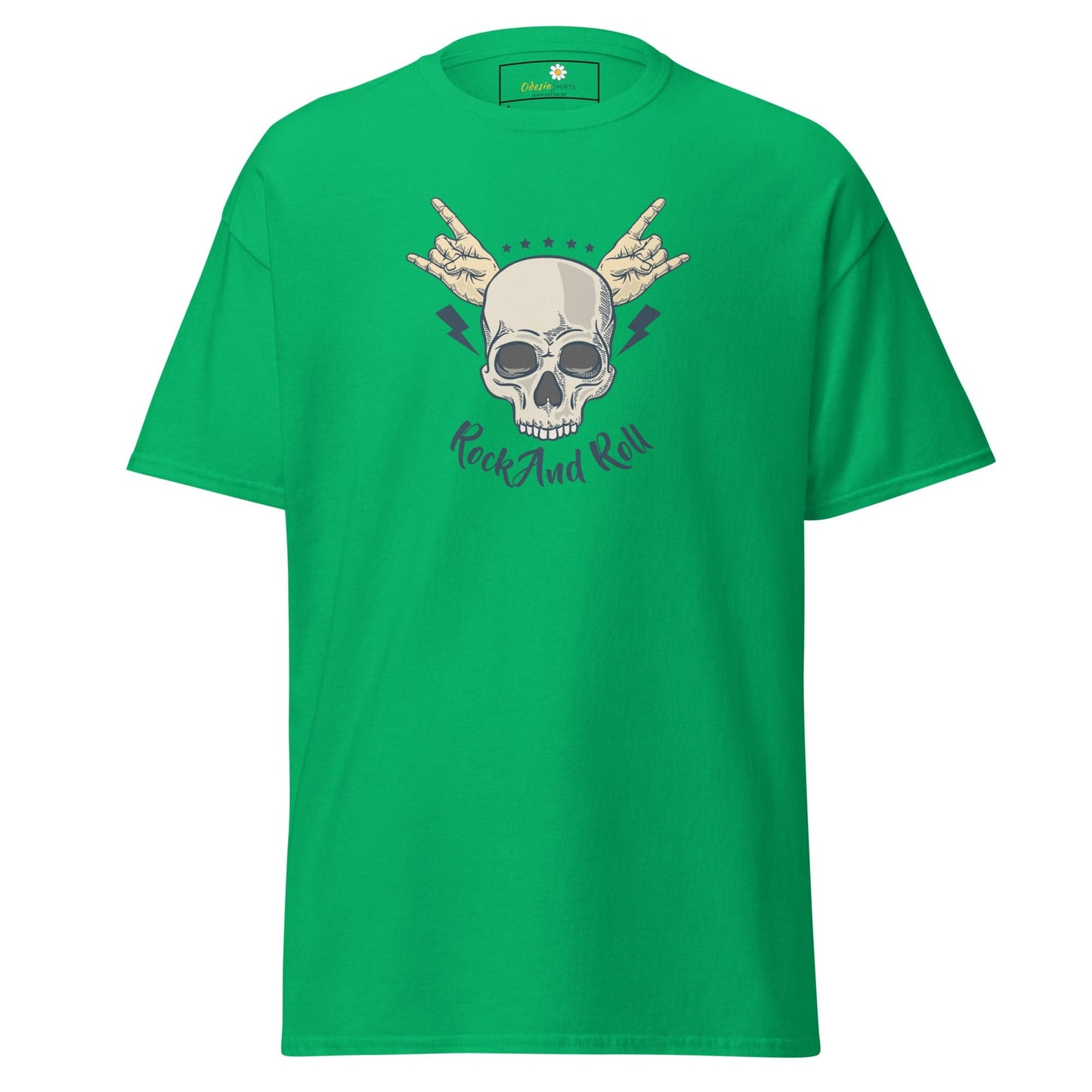 Green T-shirt with skull graphic from T-SHIRT DESIGN TEE for men and women