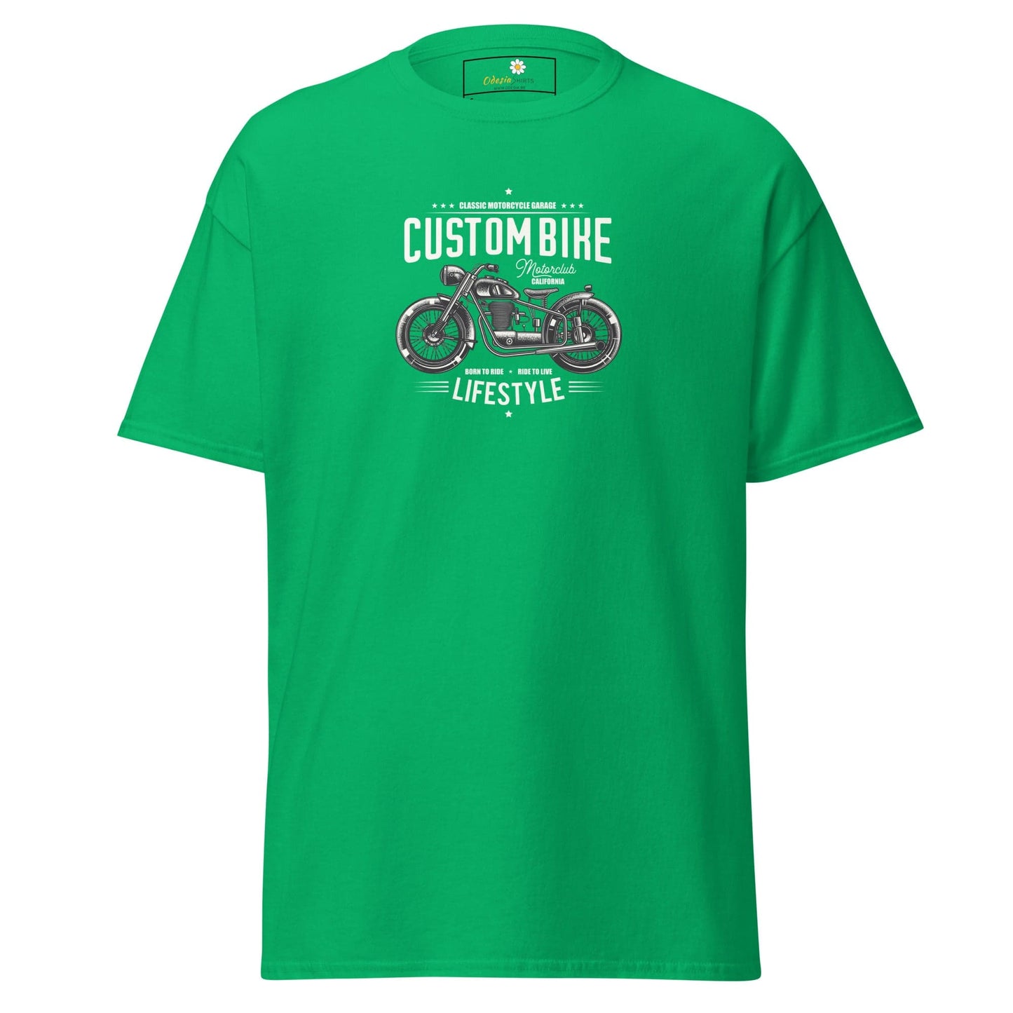 Unisex classic t-shirt - MOTOR CUSTOM BIKE - REGULAR - Irish Green / S