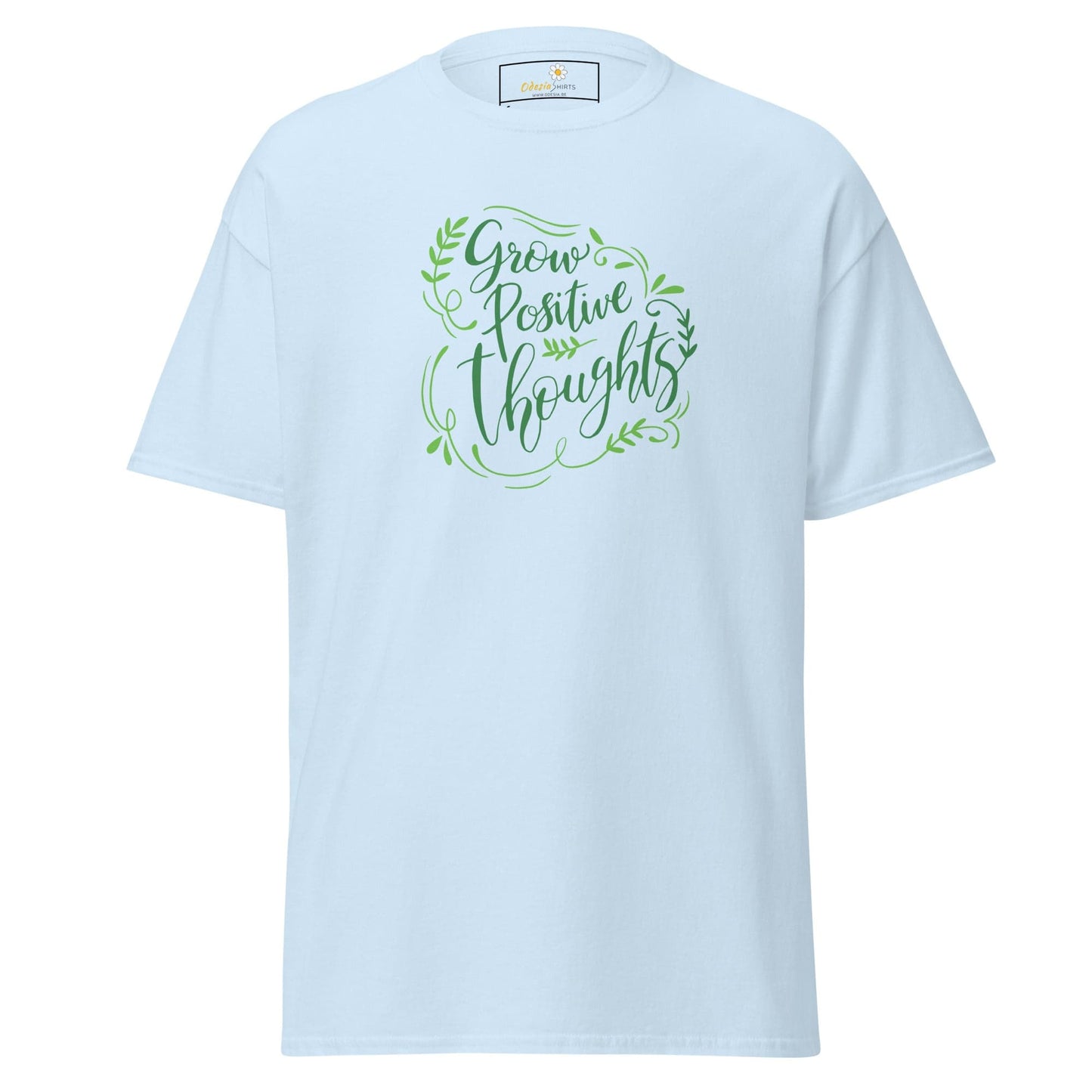 Unisex classic t-shirt - TEXT POSITIVE GROW THOUGHTS - REGULAR - Light Blue / S