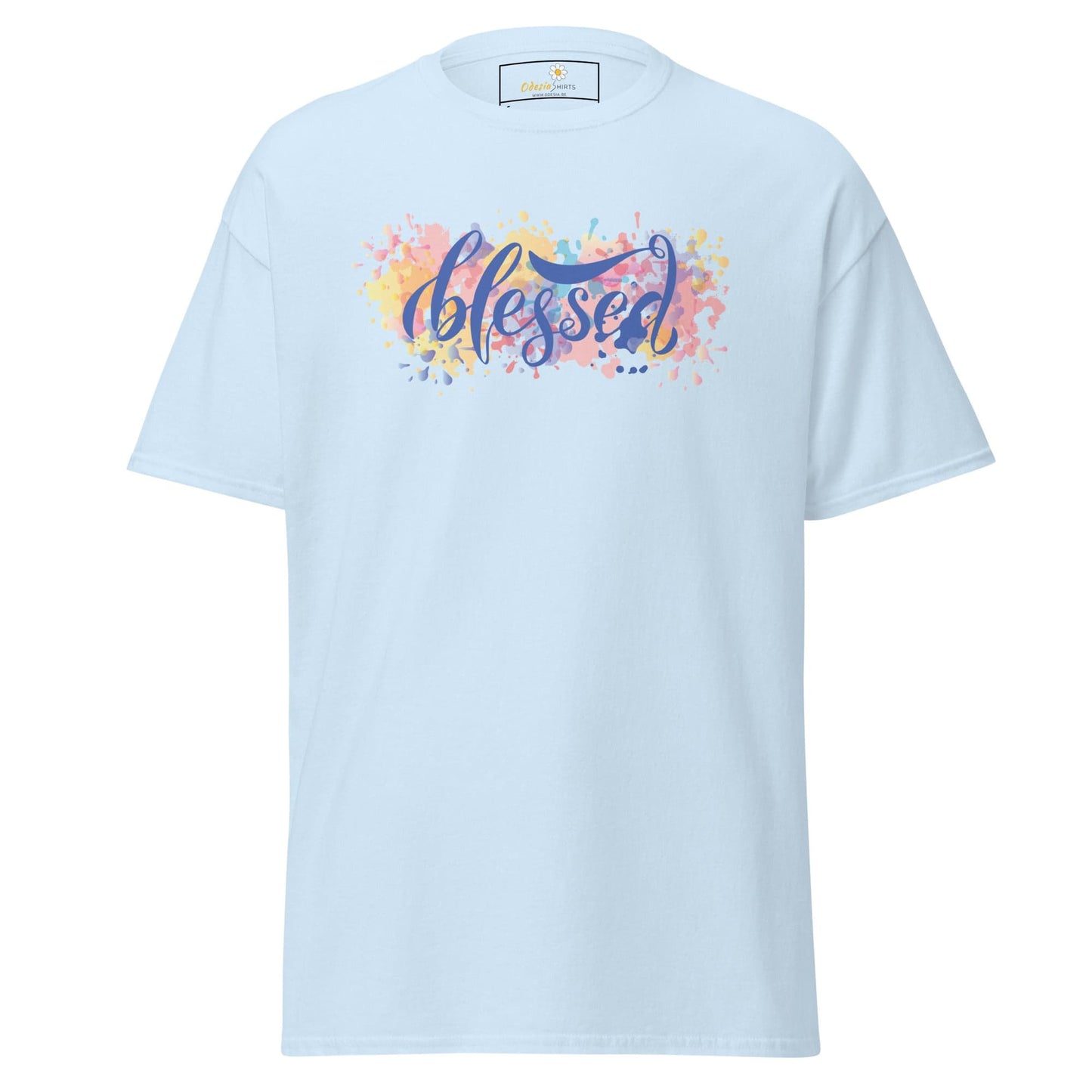 Unisex classic t-shirt - SPIRITUAL TEXT BLESSED - REGULAR - Light Blue / S