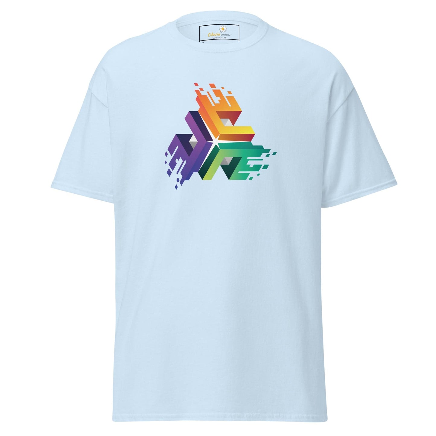 Unisex classic t-shirt - ABSTRACT COLOR CUBES - REGULAR - Light Blue / S