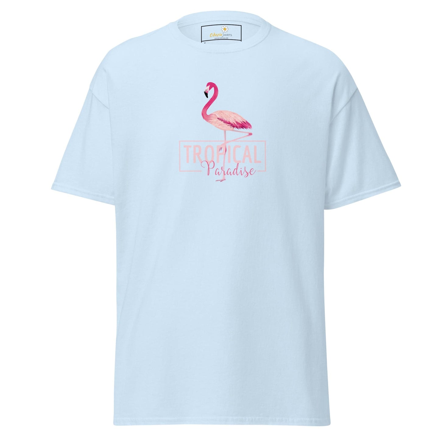 Unisex classic t-shirt - WILD LIFE PARADISE FLAMINGO - REGULAR - Light Blue / S