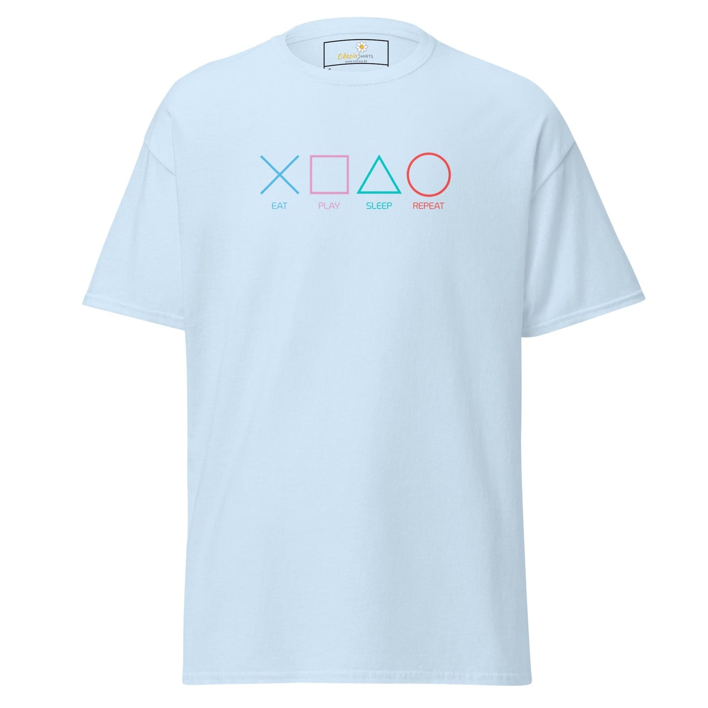 Unisex classic t-shirt - GAMERS PLAY BUTTONS - REGULAR - Light Blue / S
