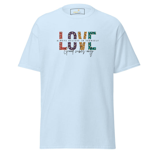 Unisex classic t-shirt - TEXT LOVE YOURSELF - REGULAR - Light Blue / S