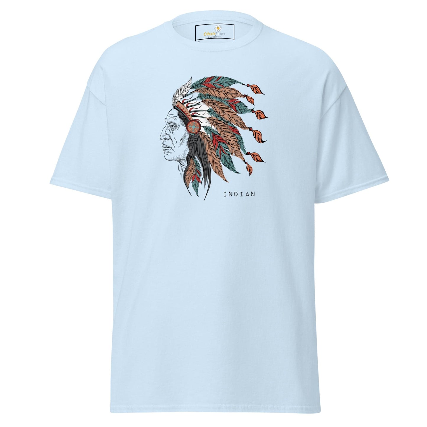 Unisex classic t-shirt - VINTAGE INDIAN HEAD - REGULAR - Light Blue / S