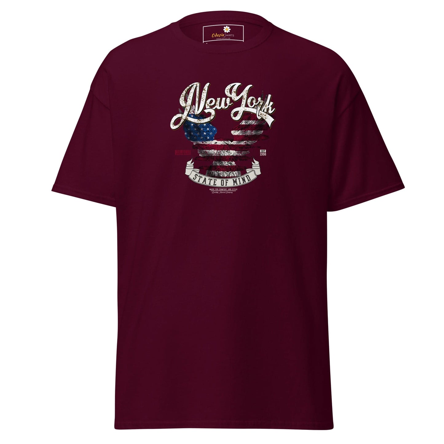Unisex classic t-shirt - COUNTRY NEW YORK STATE OF MIND - REGULAR - Maroon / S