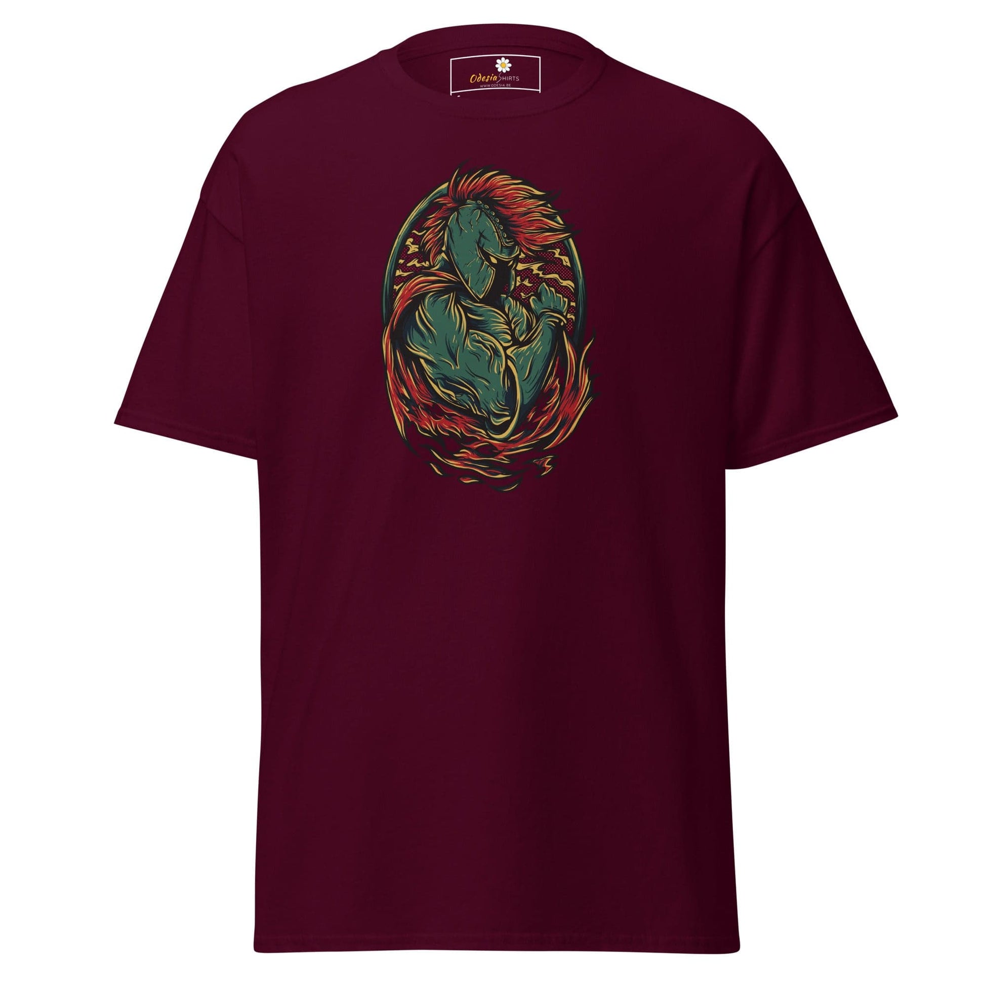 Maroon T-shirt with warrior graphic from T-SHIRT DESIGN TEE for Men and Women S to XL