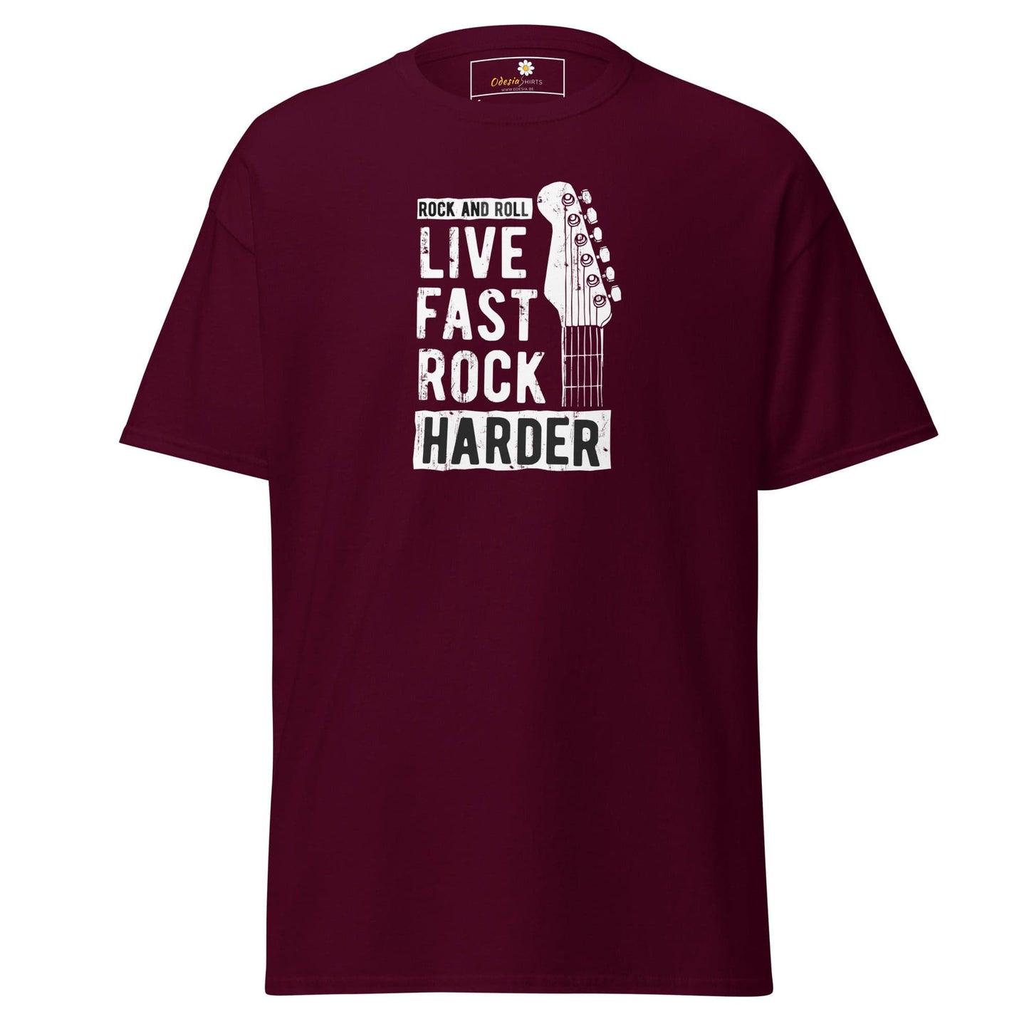 Unisex classic t-shirt - MUSIC LIVE FAST ROCK HARDER - REGULAR - Maroon / S