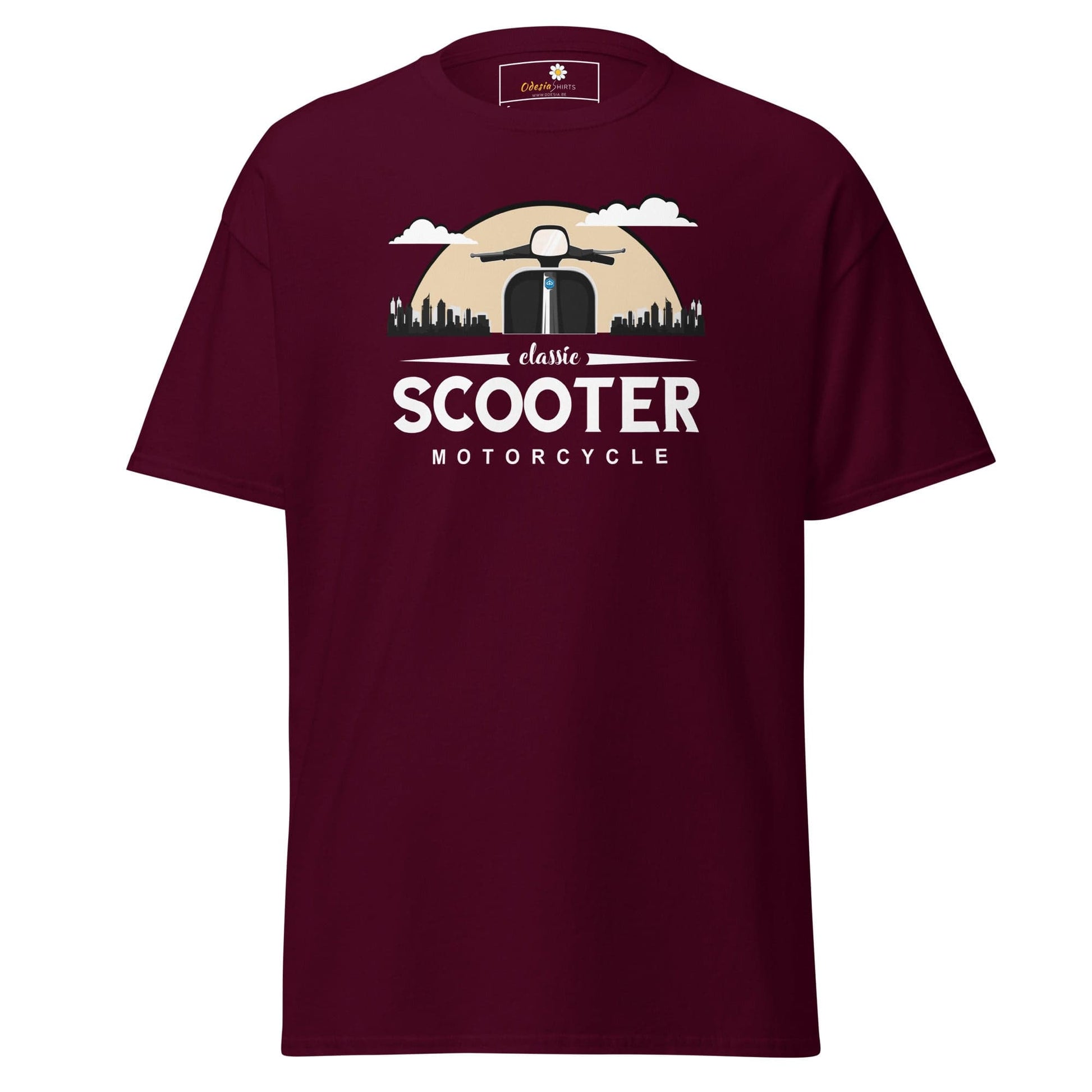 Unisex classic t-shirt - MOTOR SCOOTER RIDE - REGULAR - Maroon / S