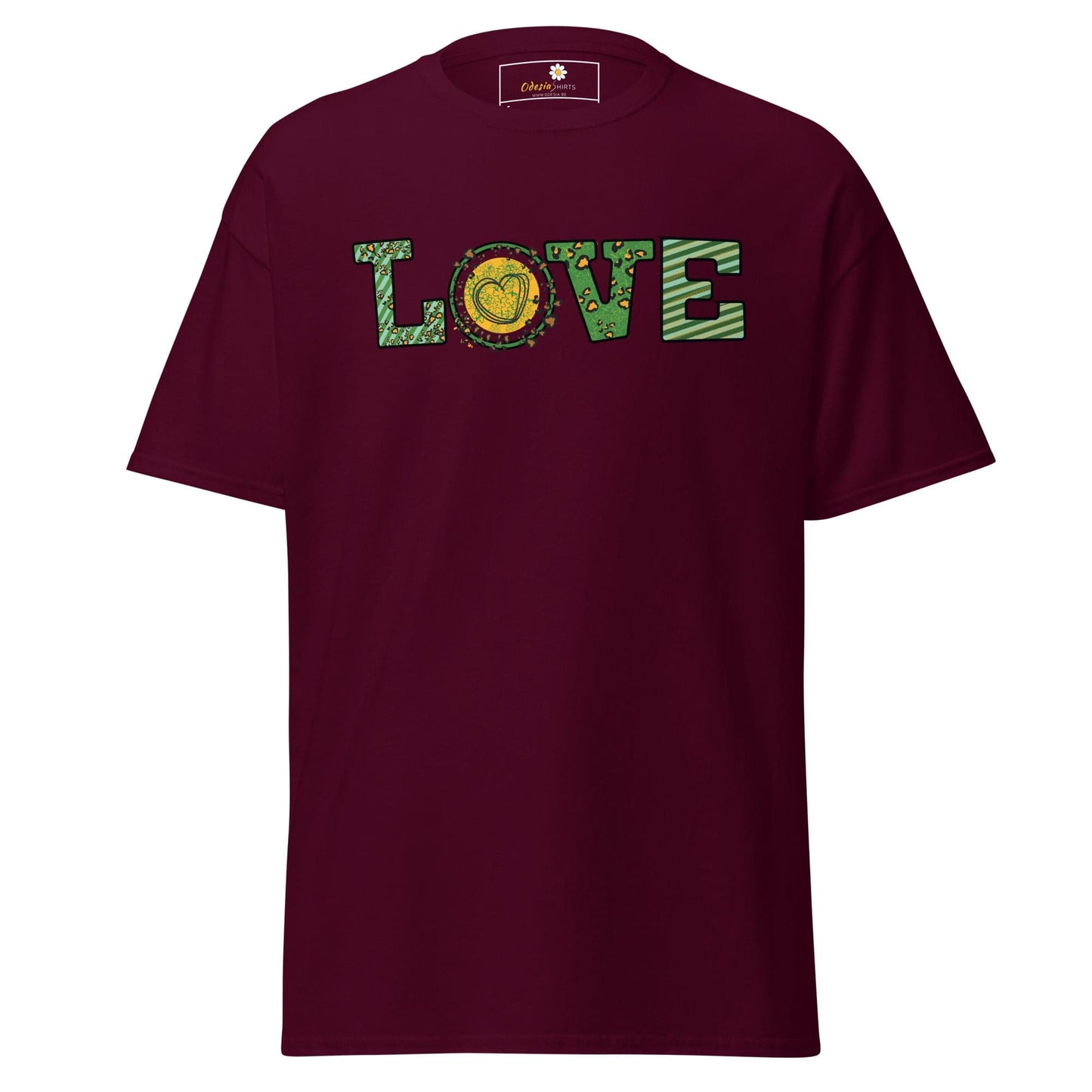 Unisex classic t-shirt - TEXT LOVE - REGULAR - Maroon / S