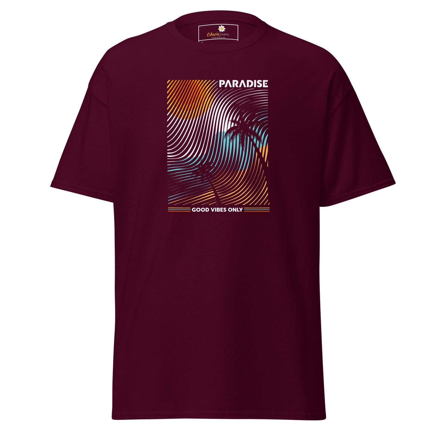 Unisex classic t-shirt - SUMMER PARADISE COLORFULL - REGULAR - Maroon / S