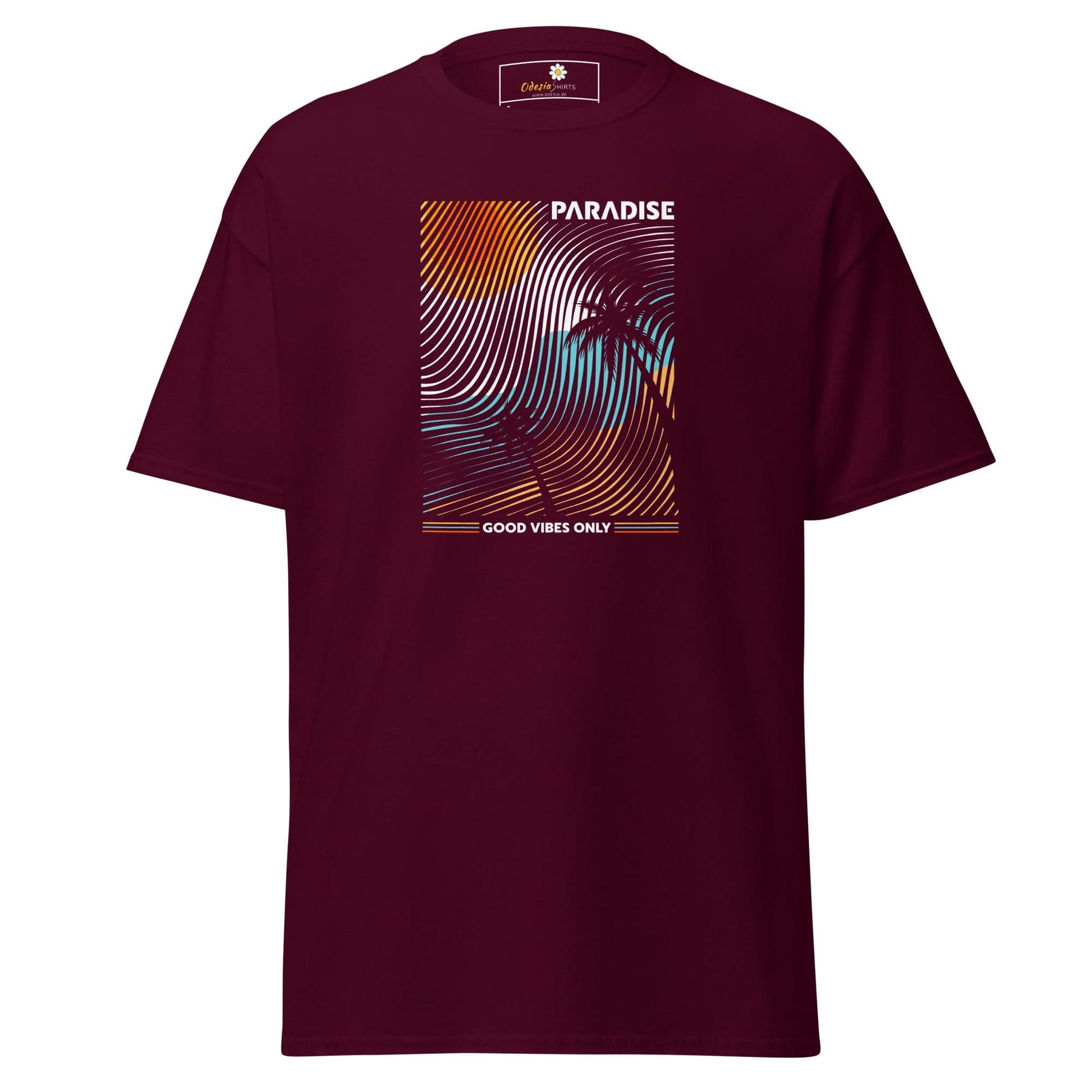 Unisex classic t-shirt - SUMMER PARADISE COLORFULL - REGULAR - Maroon / S