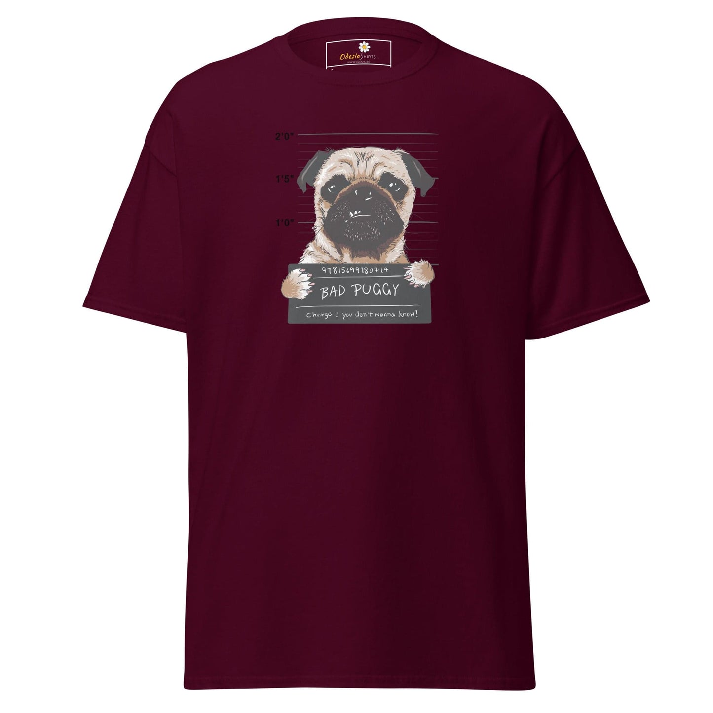 Unisex classic t-shirt - ANIMALS BAD PUPPY - REGULAR - Maroon / S