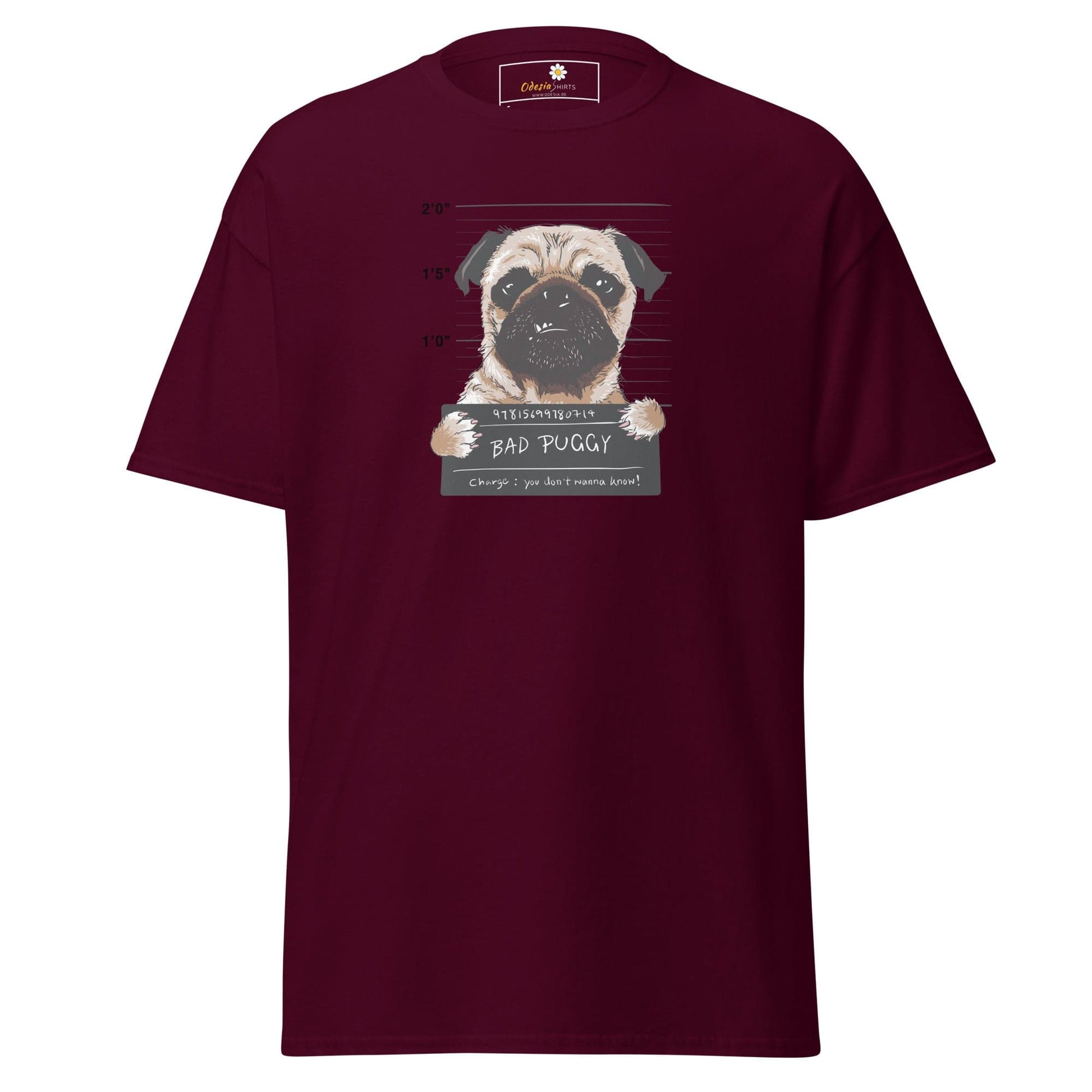 Unisex classic t-shirt - ANIMALS BAD PUPPY - REGULAR - Maroon / S