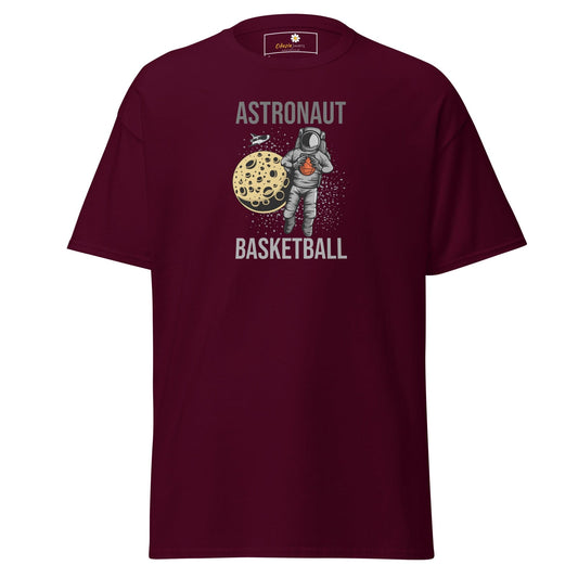 Unisex classic t-shirt - ASTRONAUT BASKETBALL - REGULAR - Maroon / S
