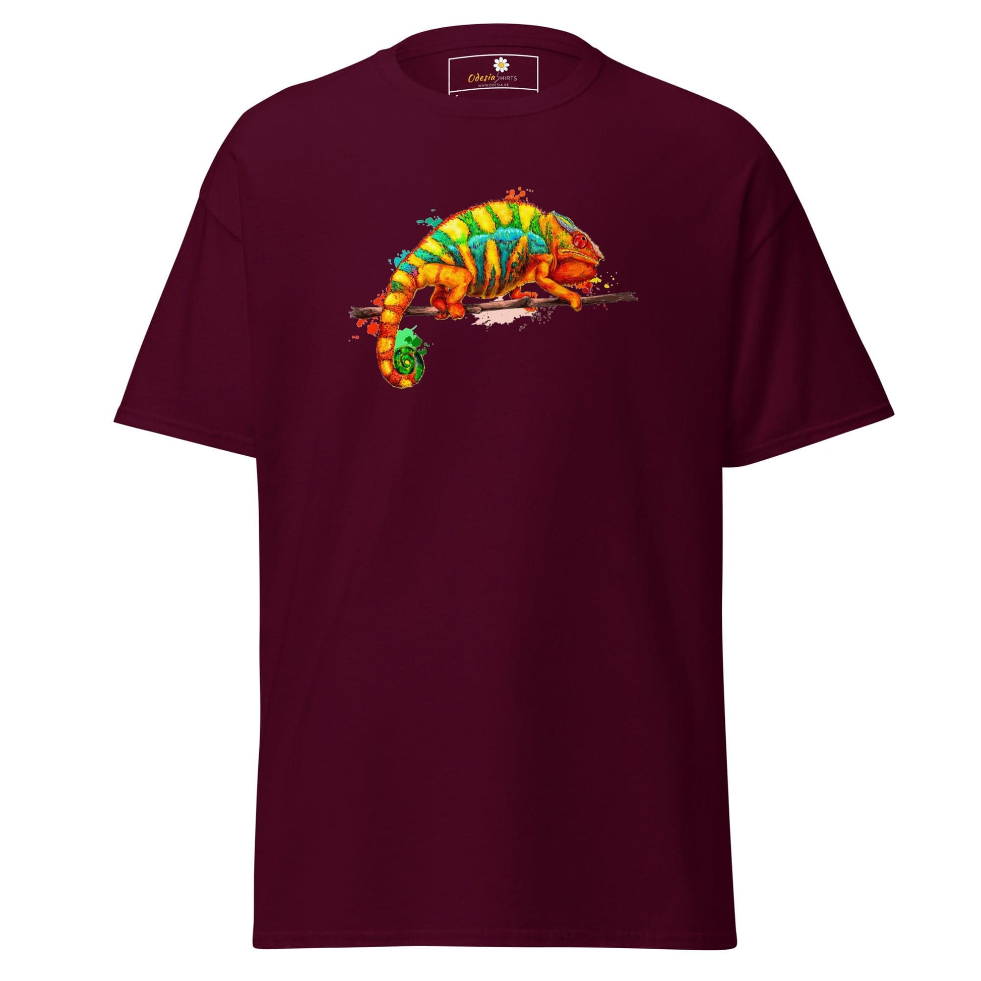 Unisex classic t-shirt - WILD LIFE CHAMELEON COLORS - REGULAR - Maroon / S