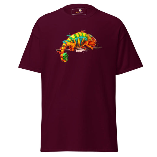 Unisex classic t-shirt - WILD LIFE CHAMELEON COLORS - REGULAR - Maroon / S