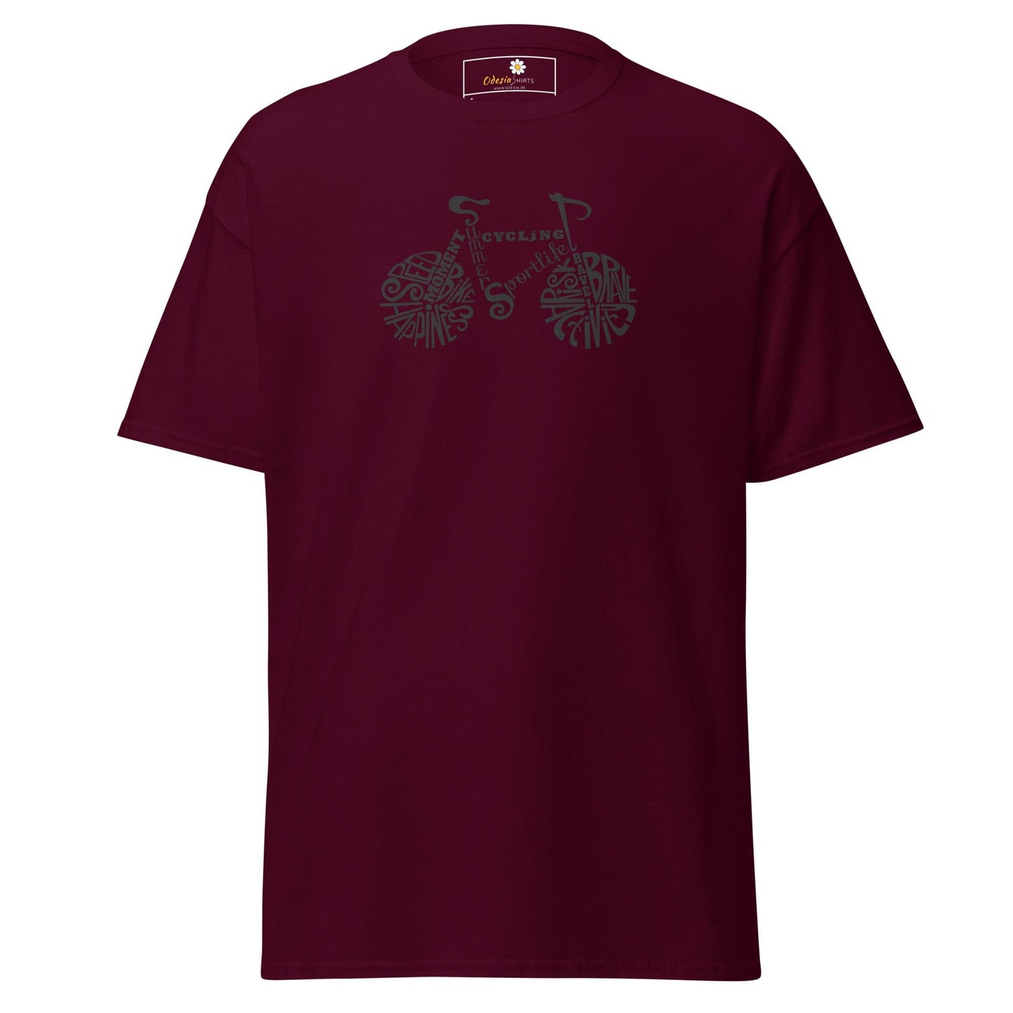Unisex classic t-shirt - SPORT DRAWING BIKE - REGULAR - Maroon / S