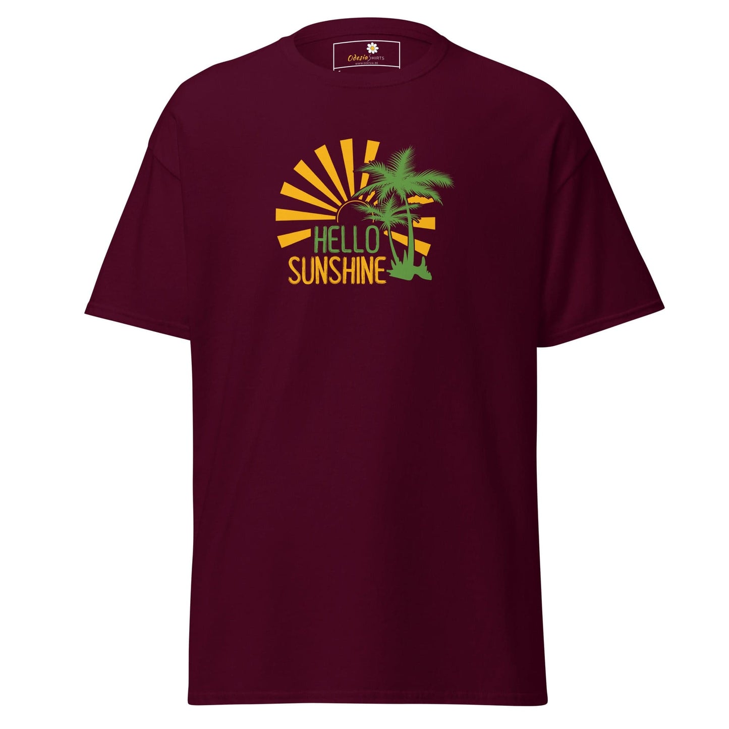 Unisex classic t-shirt - SUMMER HELLO SUNSHINE - REGULAR - Maroon / S