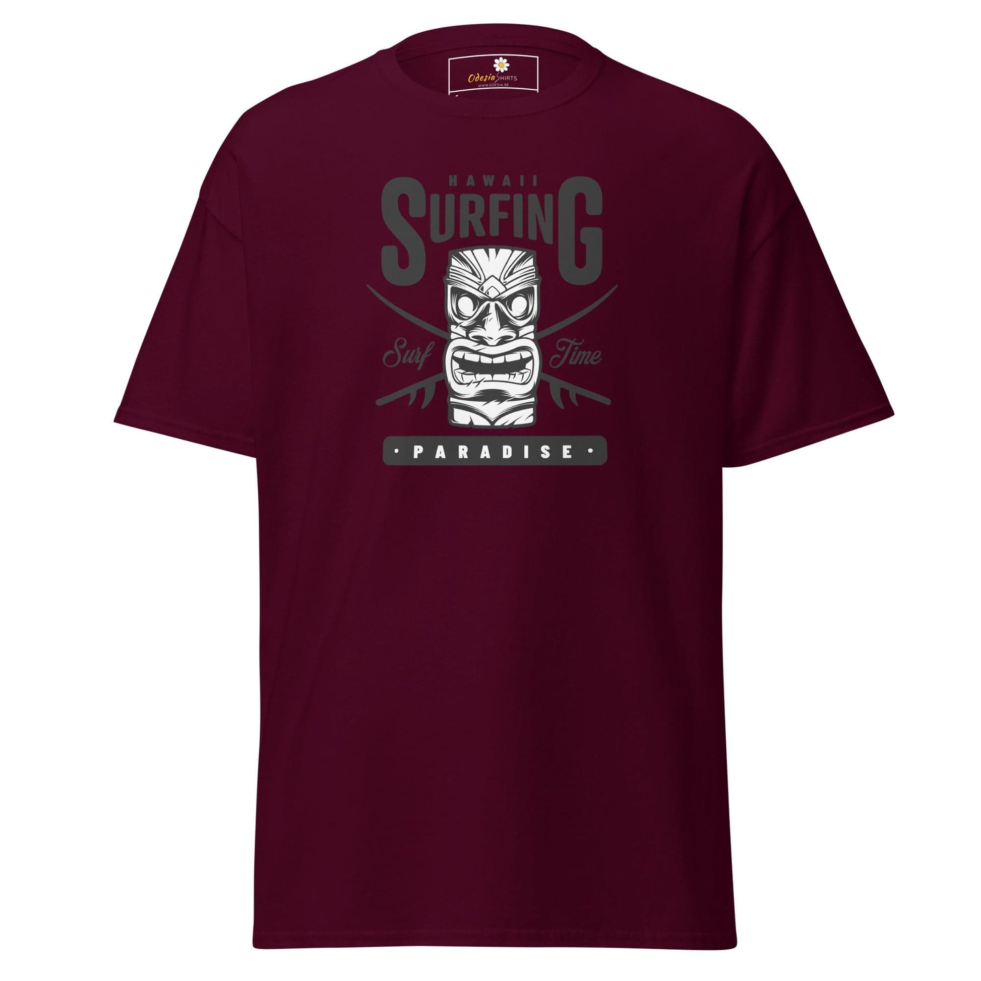 Unisex classic t-shirt - SUMMER HAWAI SURFING PARADISE - REGULAR - Maroon / S