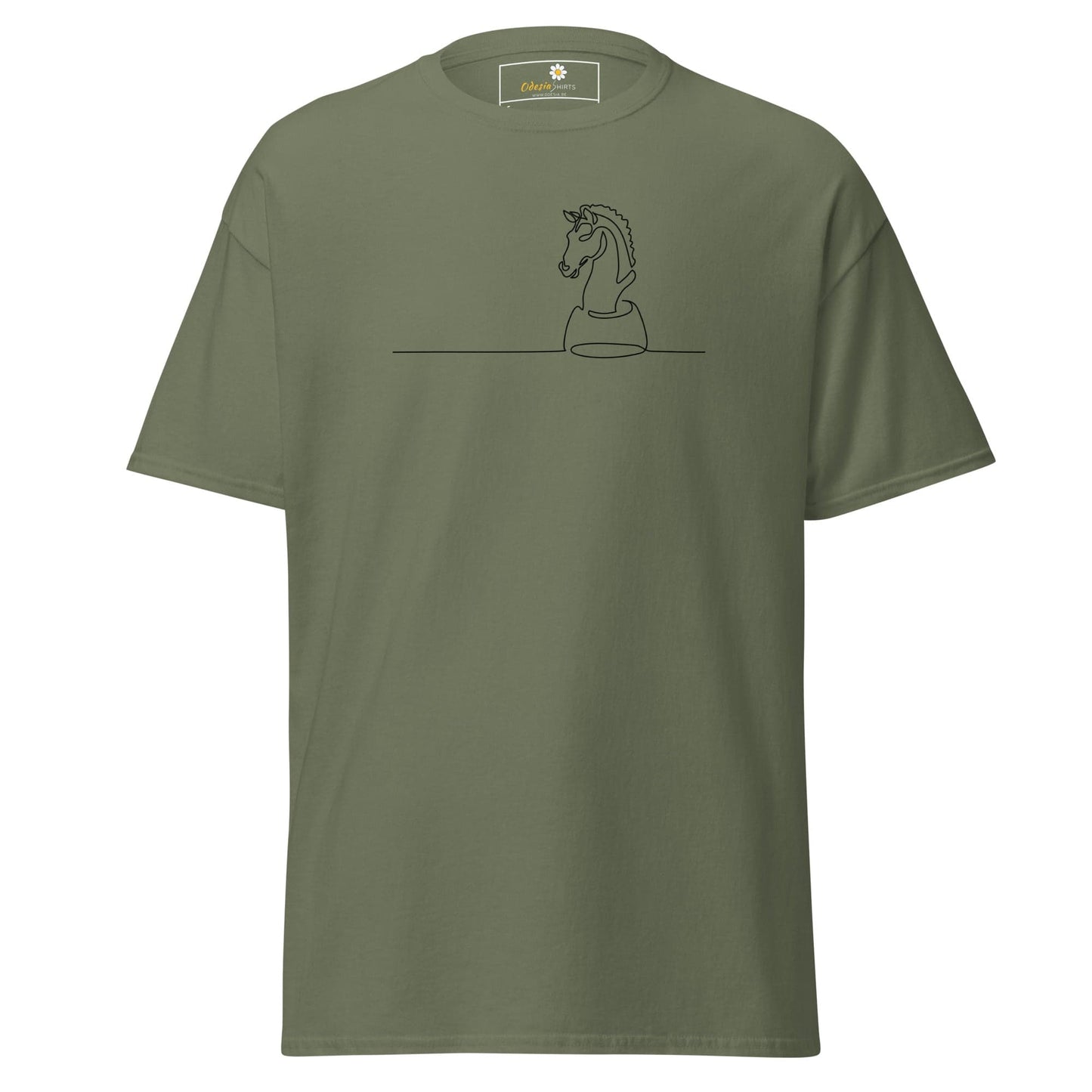 Unisex classic t-shirt - SPORT CHESS HORSE - REGULAR - Military Green / S