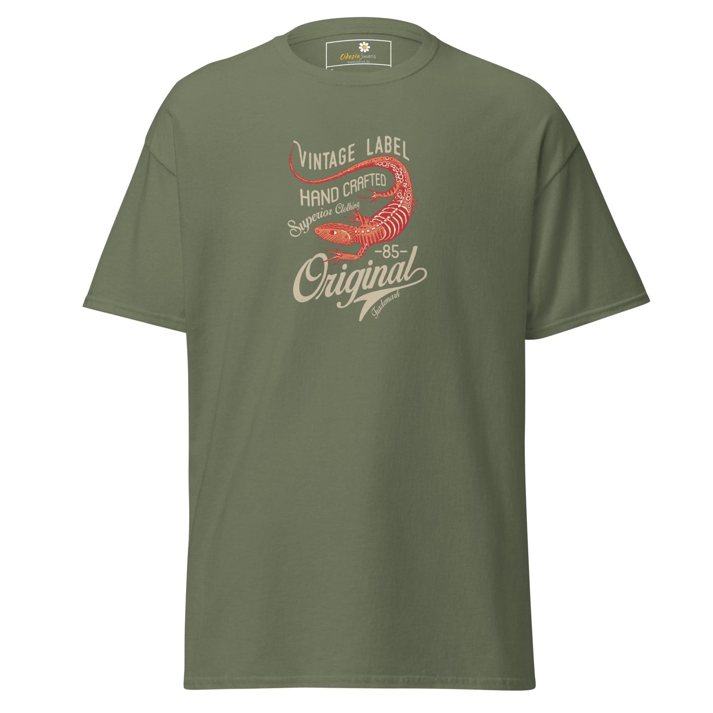 Unisex classic t-shirt - VINTAGE LIZARD - REGULAR - Military Green / S