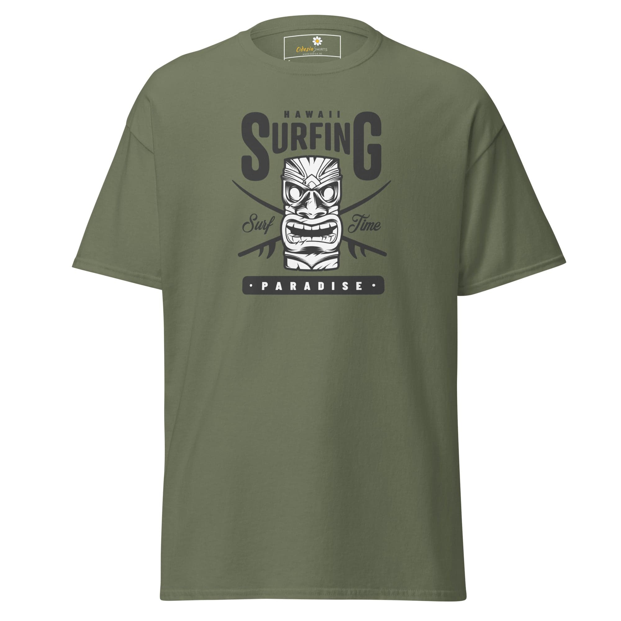 Unisex classic t-shirt - SUMMER HAWAI SURFING PARADISE - REGULAR - Military Green / S