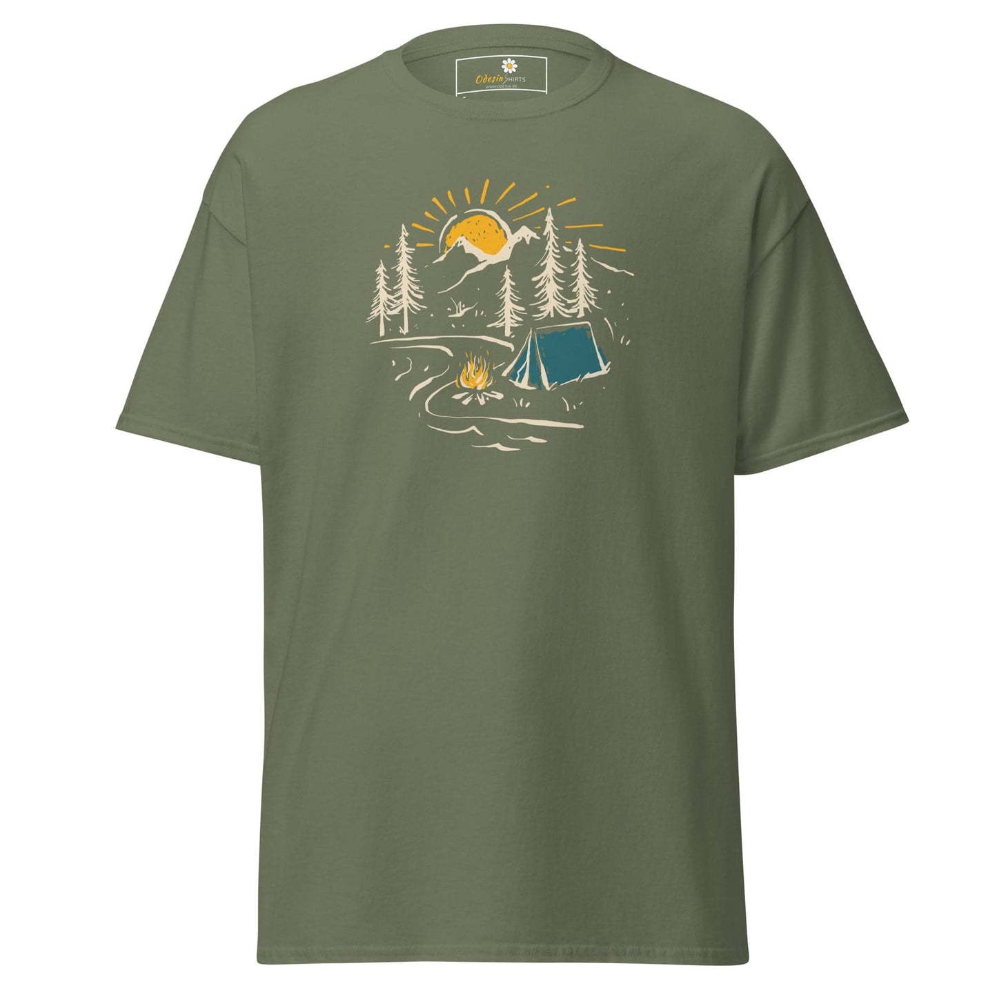 Unisex classic t-shirt - ADVENTURE CAMPFIRE CIRCLE - REGULAR - Military Green / S