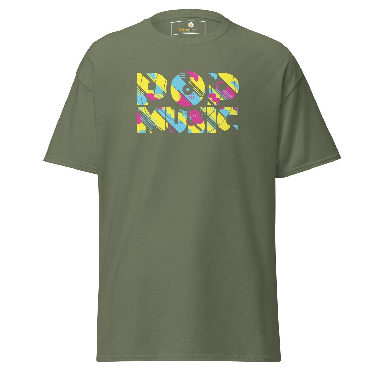 Unisex classic t-shirt - MUSIC POP VINTAGE - REGULAR - Military Green / S