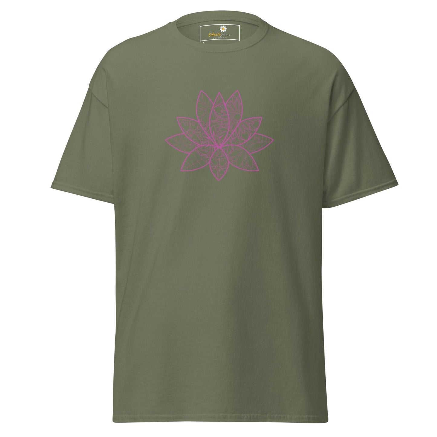 Unisex classic t-shirt - NATURE SPIRITUAL LOTUS FLOWER - REGULAR - Military Green / S