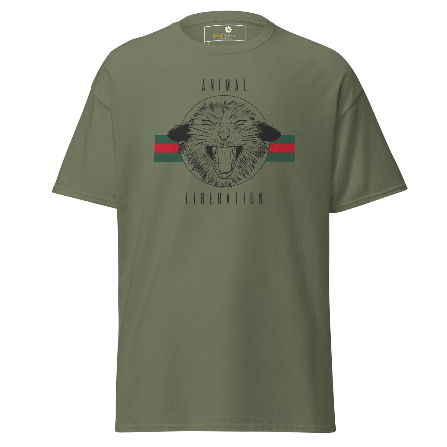 Unisex classic t-shirt - VEGAN ANIMAL LIBERATION - REGULAR - Military Green / S