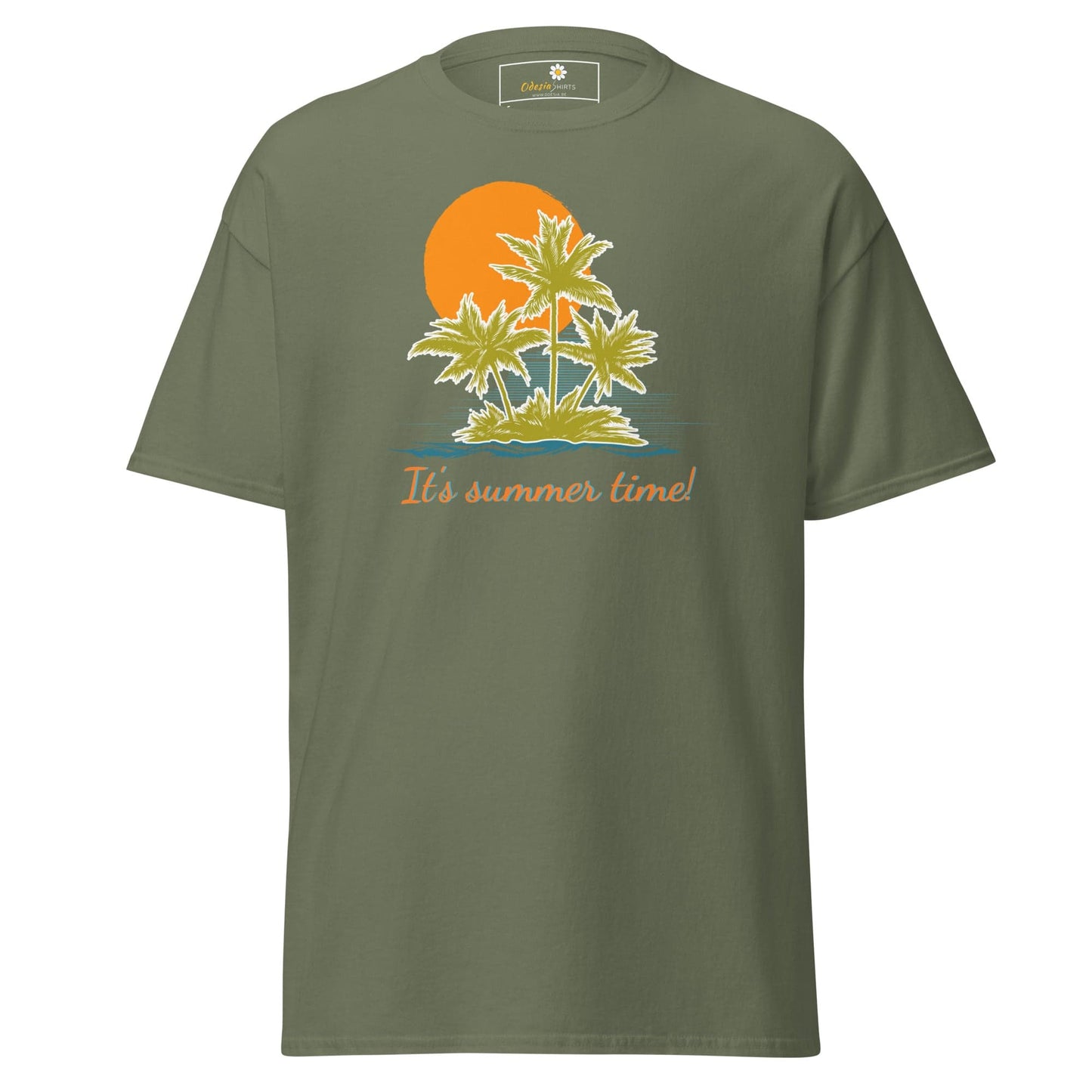 Unisex classic t-shirt - SUMMER TROPICAL TREES - REGULAR - Military Green / S