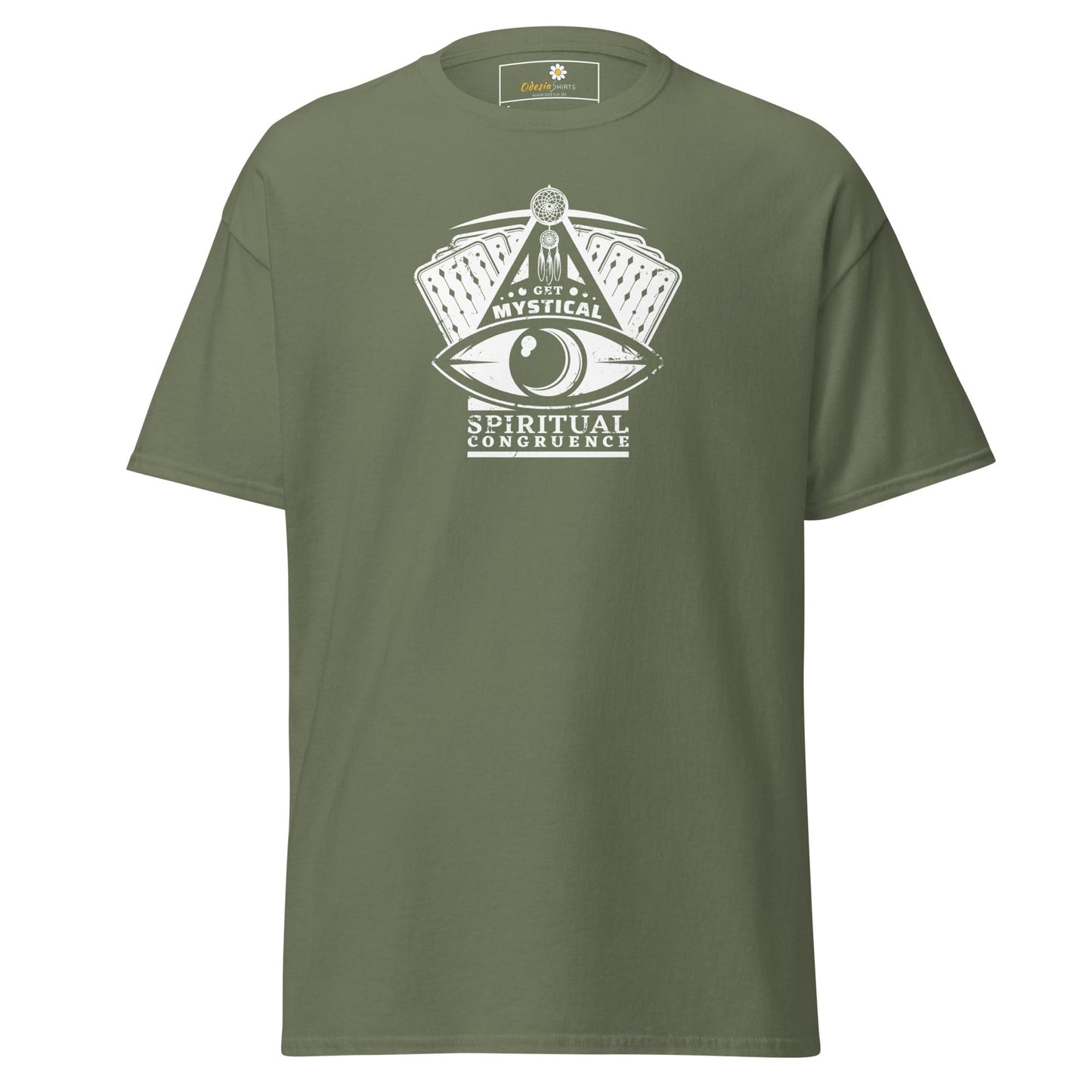 Unisex classic t-shirt - MYSTIC CARDS EYE - REGULAR - Military Green / S